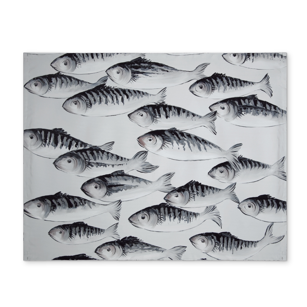 Picture of Begin Home Decor CPPM1418RAUPTY 14 x 18 in. Gray School of Fish White Polyester Placemat - Aquatic Decor