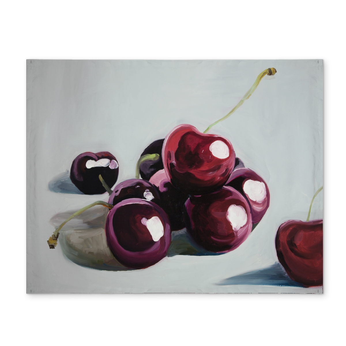 Picture of Begin Home Decor CPPM1418TN4A5O 14 x 18 in. Glossy Dark Cherries Placemat - White Food Kitchen Decor