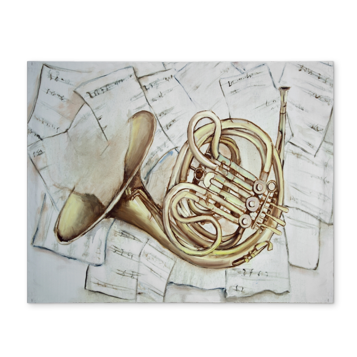 Picture of Begin Home Decor CPPM14183E8ORO 14 x 18 in. Horn on Music Sheet Polyester Placemat - Bedroom Decor