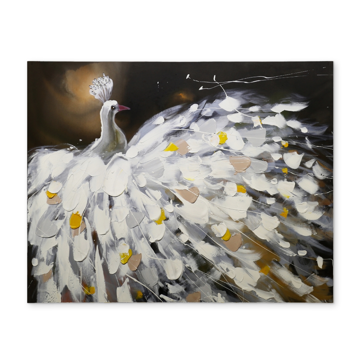 Picture of Begin Home Decor CPPM1418HZ9YZJ 14 x 18 in. Abstract Peacock Placemat - Contemporary Bird Decor - Polyester