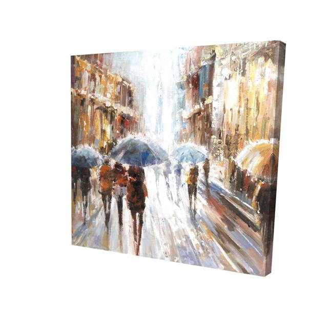 32 x 32 in. Abstract Passersby in the City-Print on Canvas