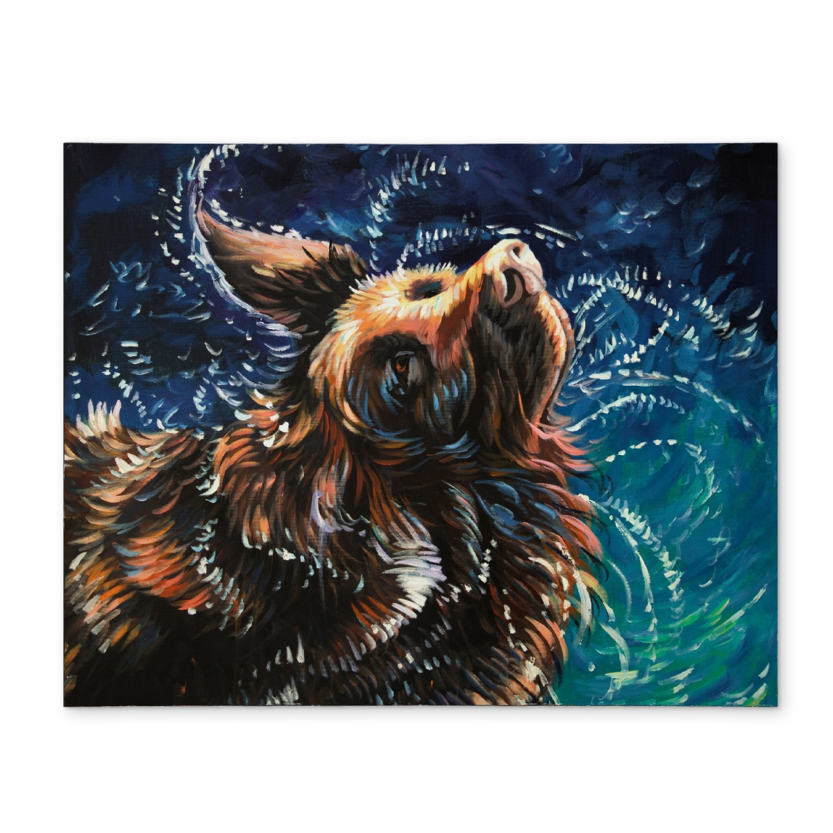 Picture of Begin Home Decor CPPM1418TCV9JM 14 x 18 in. Wet Golden Retriever Placemat - Contemporary Pet Decor