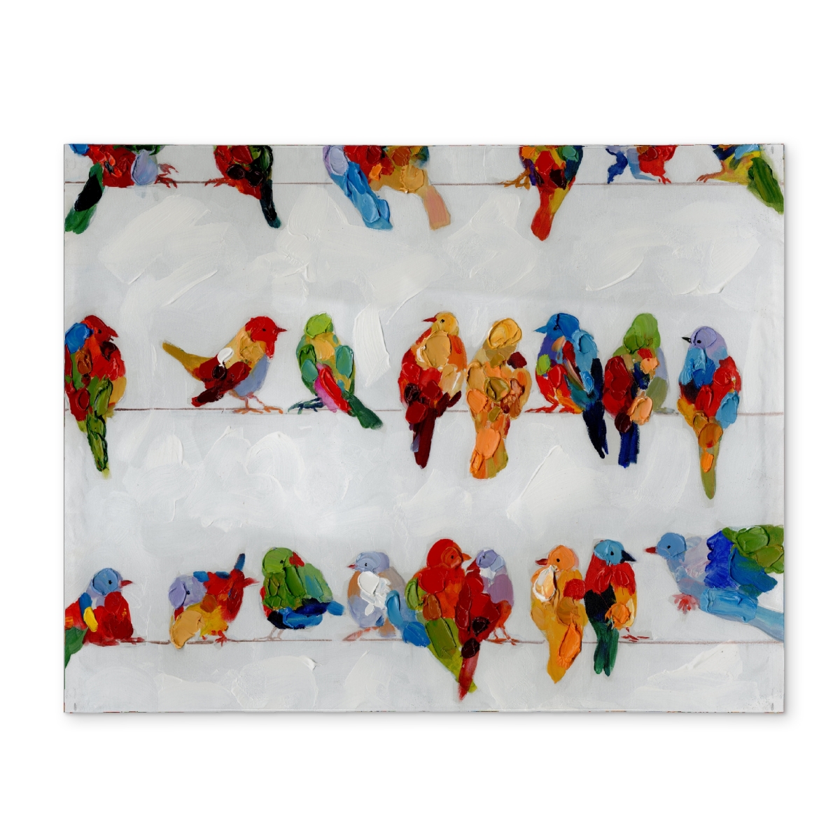 Picture of Begin Home Decor CPPM1418AIRMG8 14 x 18 in. Colorful Birds on Wire Placemat - Blue Polyester Home Decor