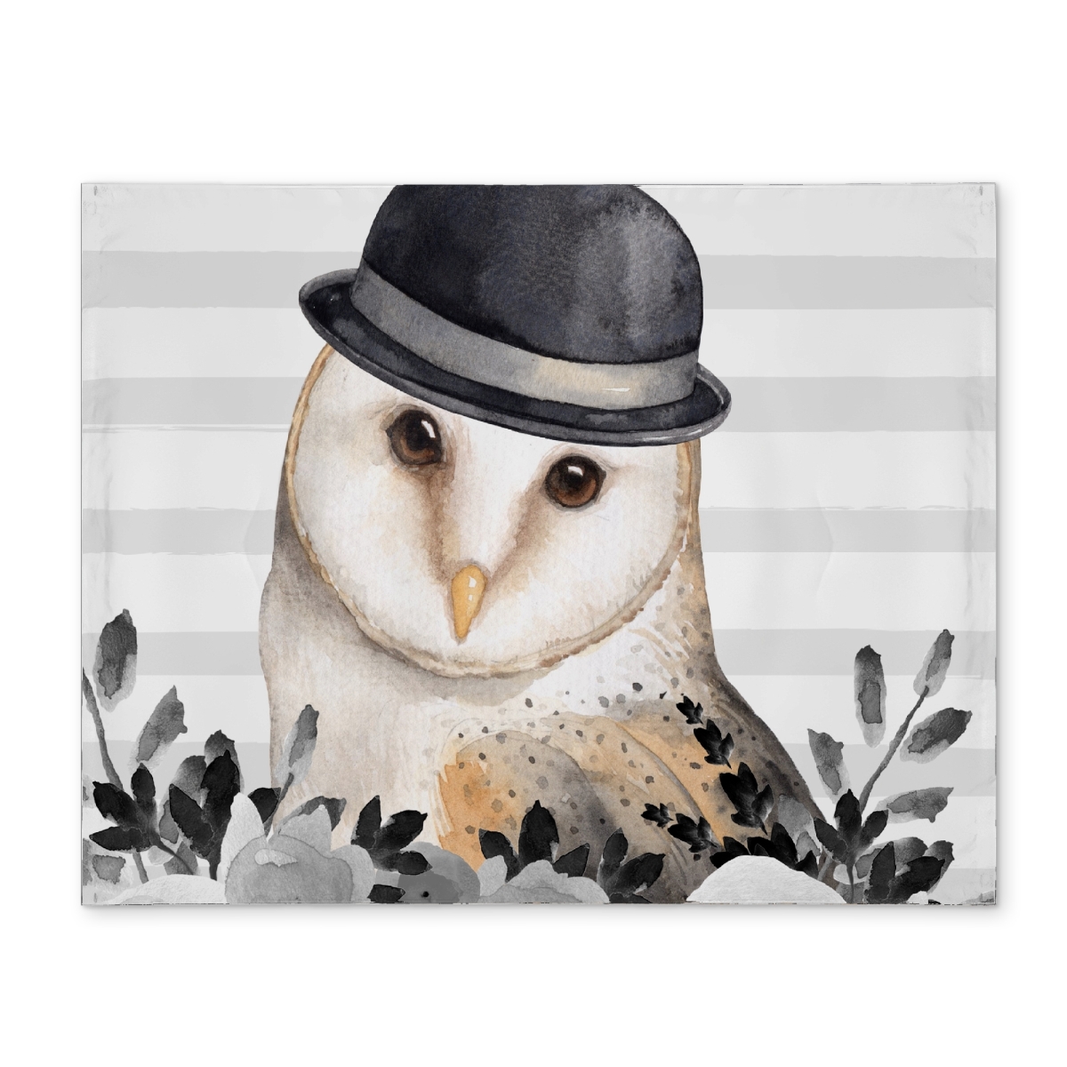Picture of Begin Home Decor CPPM1418GNM6EI 14 x 18 in. Owl Detective Animals Flowers Bedroom Polyester Placemat Decor