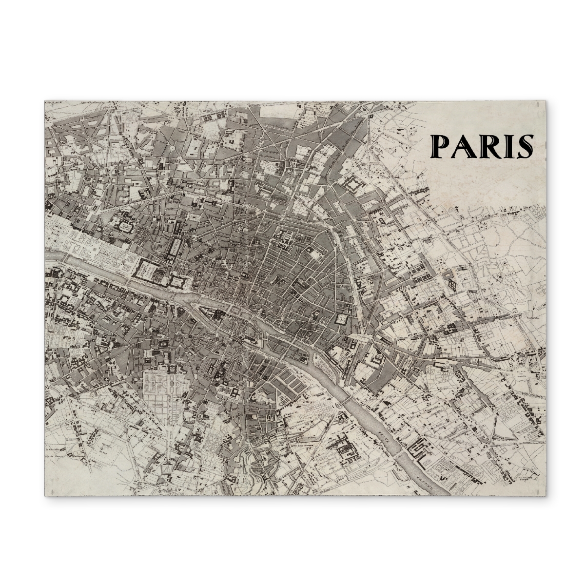 Picture of Begin Home Decor CPPM1418Q72XN5 14 x 18 in. Paris Polyester Placemat - Beige Sepia Blue Print Home Decor