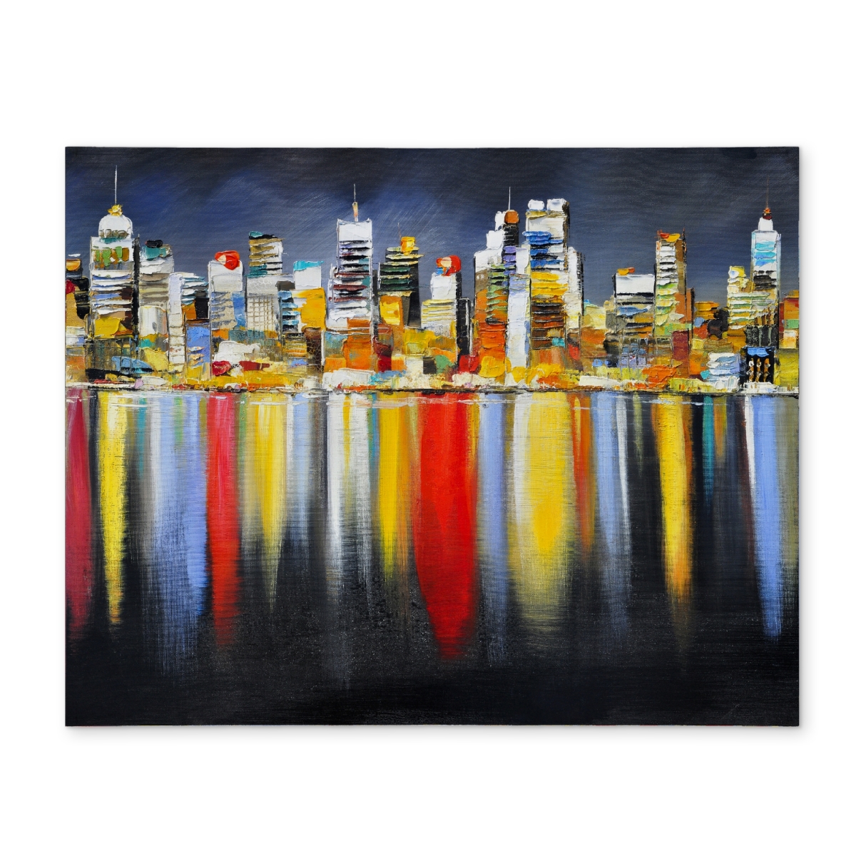 Picture of Begin Home Decor CPPM1418V0TC83 14 x 18 in. Colorful Cityscape Night Placemat - Contemporary Bedroom Decor