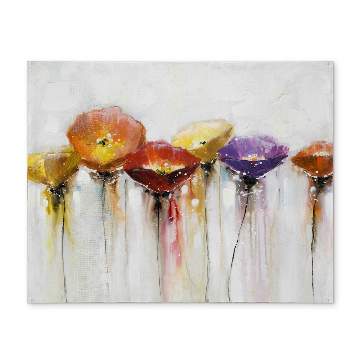 CPPM1418YOROIZ 14 x 18 in. Botanical Red Polyester Placemat - Colorful Abstract Flowers
