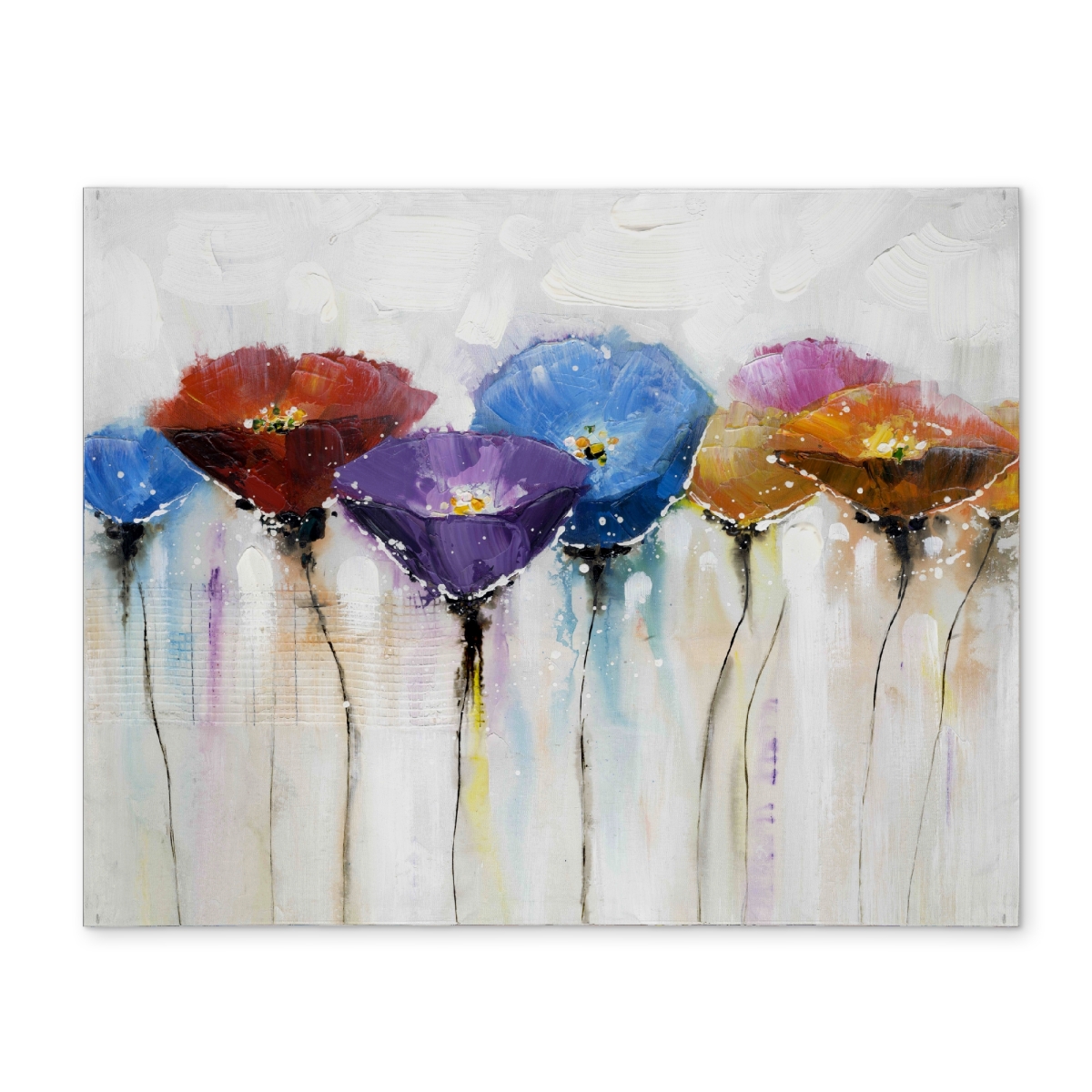 Picture of Begin Home Decor CPPM1418HZ2N6G 14 x 18 in. Botanical Blue Polyester Placemat - Colorful Flowers Decor