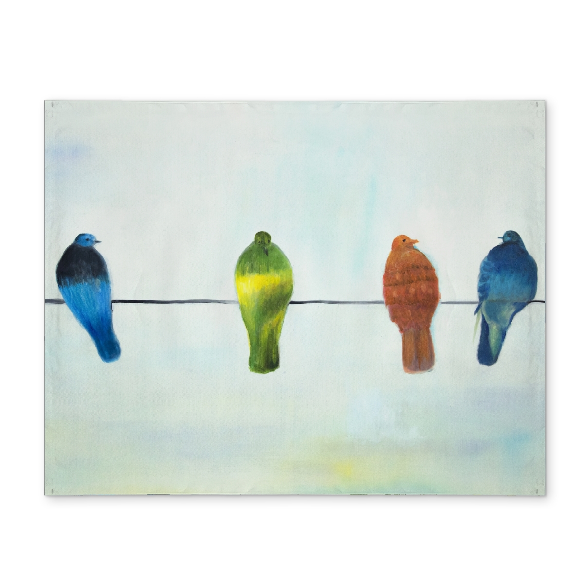 Picture of Begin Home Decor CPPM1418VHSFT2 14 x 18 in. Perched Birds Blue Polyester Placemat - Bedroom Home Decor
