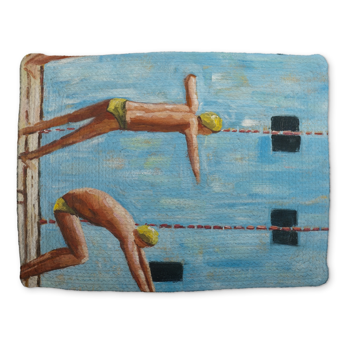 Picture of Begin Home Decor CBPM1418QBJYZ0 14 x 18 in. Swimmers Braided Polyester Placemat - Contemporary Decor