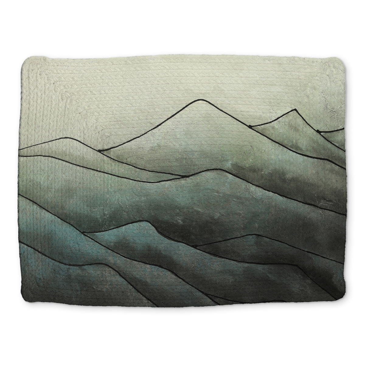 Picture of Begin Home Decor CBPM1418WENCA7 14 x 18 in. White Contemporary Mountains Braided Placemat - in the Waves