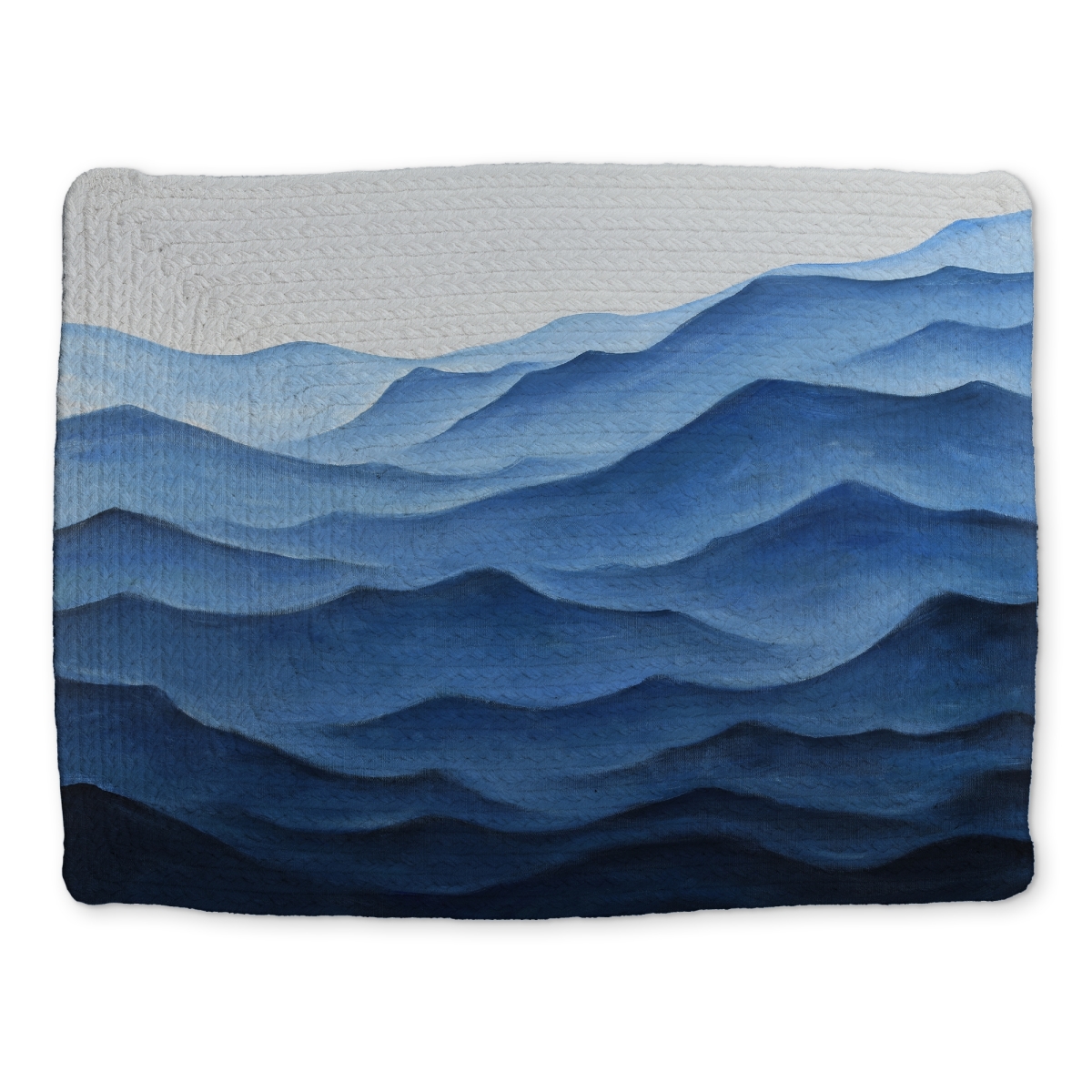 Picture of Begin Home Decor CBPM1418GXKZH2 14 x 18 in. Blue Ocean Sea Braided Polyester Placemat - Blue Bedroom Decor