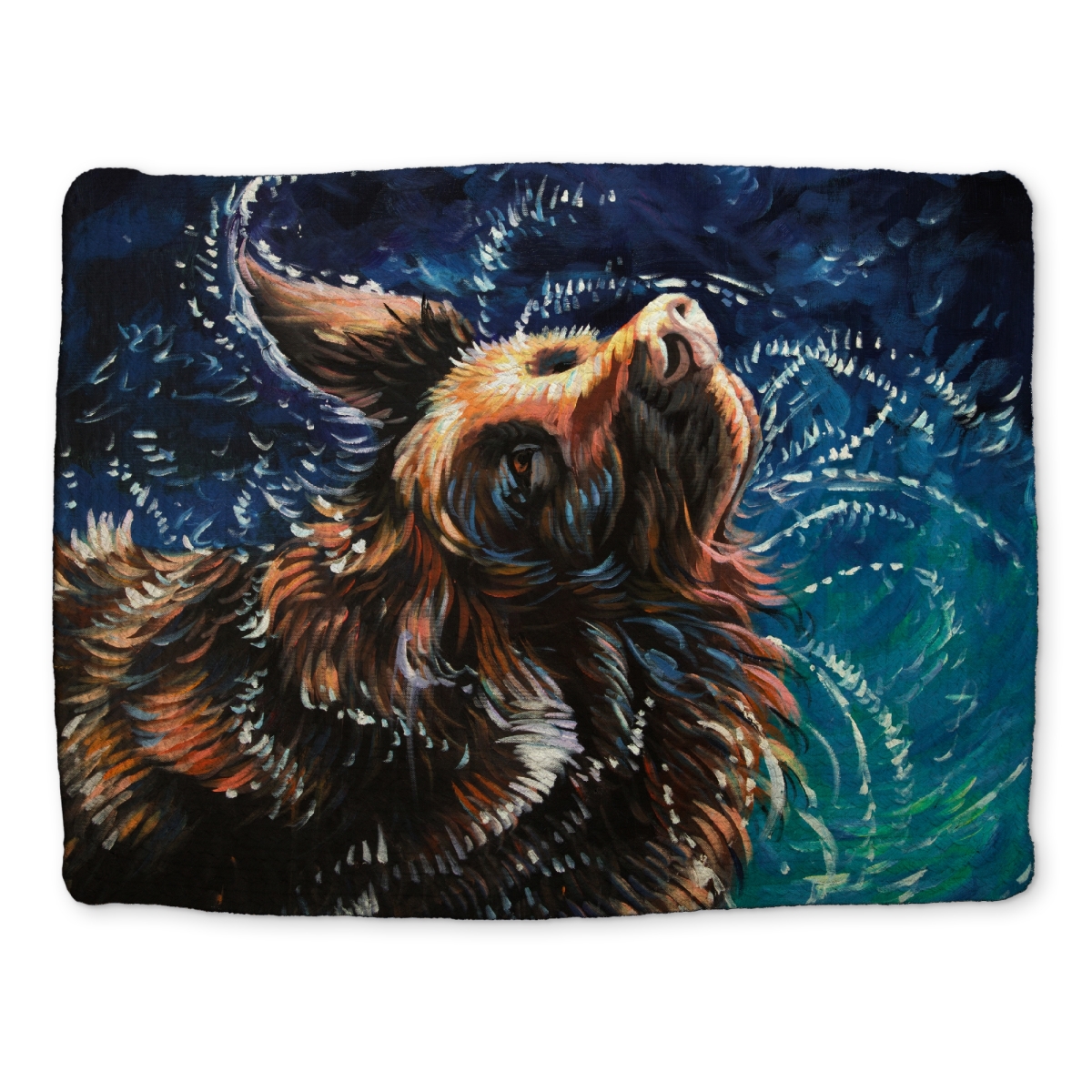 Picture of Begin Home Decor CBPM1418H90GST 14 x 18 in. Contemporary Pets Blue Braided Placemat - Wet Golden Retriever