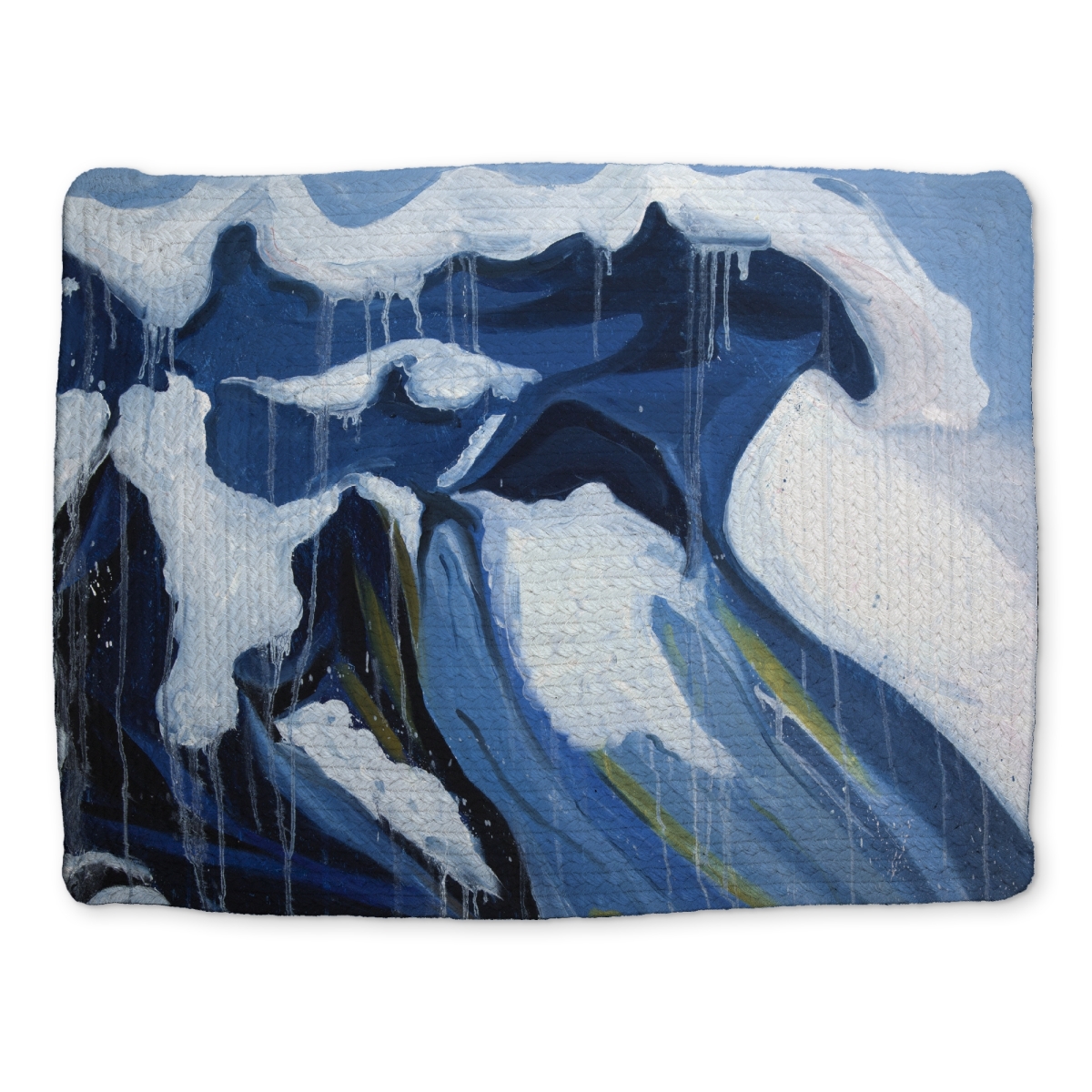Picture of Begin Home Decor CBPM14184TLU77 14 x 18 in. Wave in Motion Blue Braided Polyester Placemat - Modern Decor