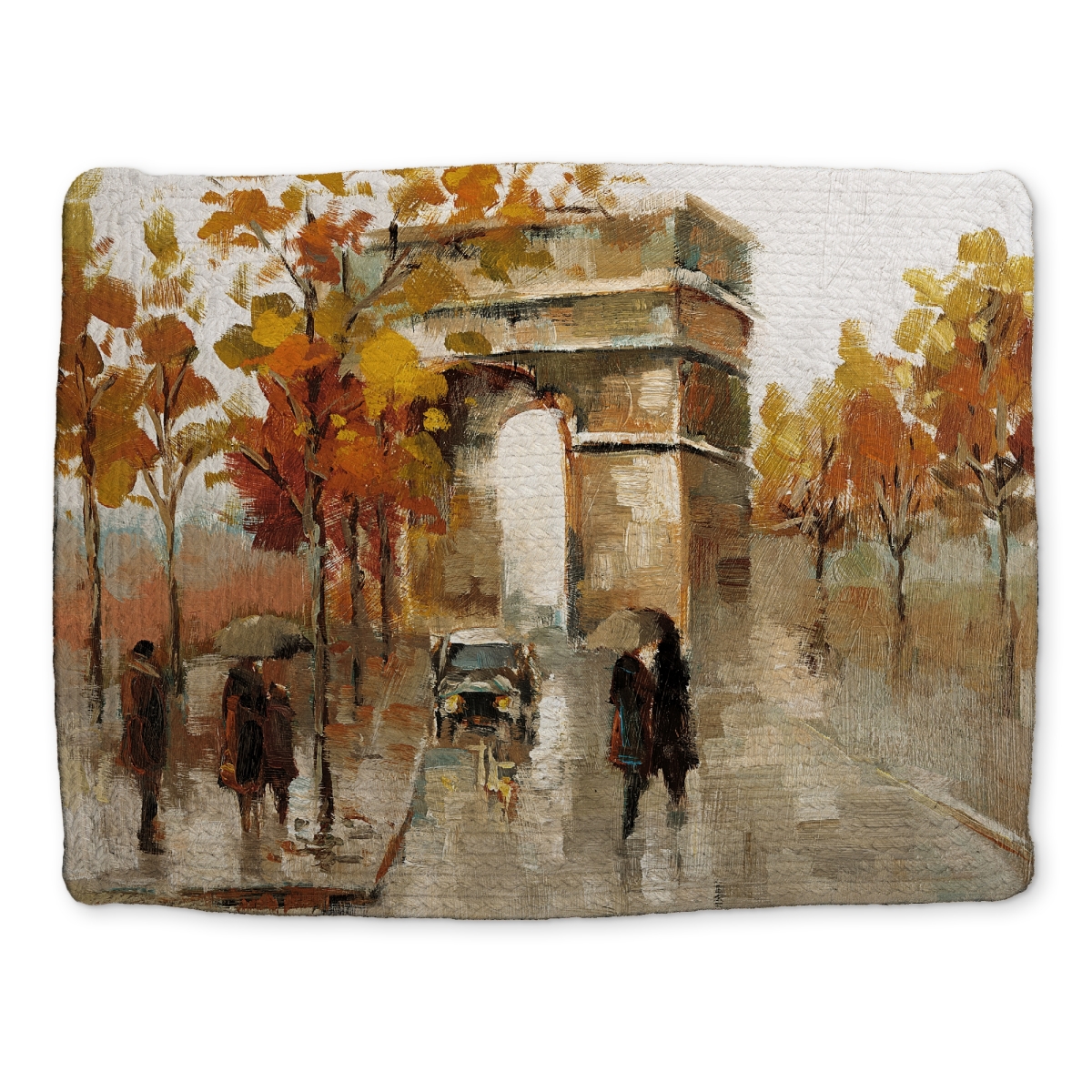 Picture of Begin Home Decor CBPM1418S5LCYW 14 x 18 in. Arc De Triomphe Autumn Placemat - Modern Bedroom Decor