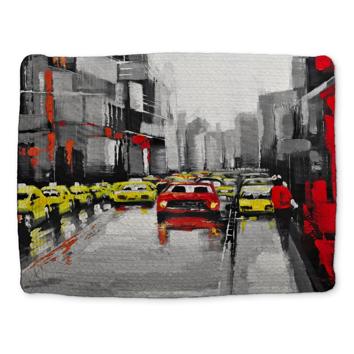 Picture of Begin Home Decor CBPM141831WT9S 14 x 18 in. Gray Industrial Braided Polyester Placemat - Abstract Traffic Decor