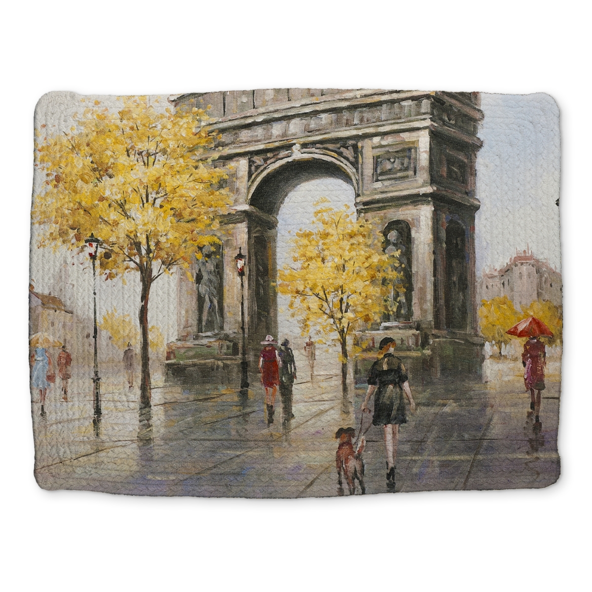 Picture of Begin Home Decor CBPM1418VBD5C2 14 x 18 in. Arc De Triomphe Modern Gray Braided Polyester Placemat Decor