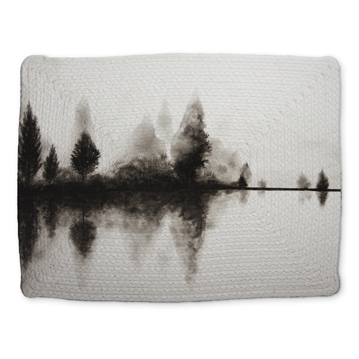 Picture of Begin Home Decor CBPM1418MHBIGX 14 x 18 in. Reflection White Braided Polyester Placemat - Home Decor
