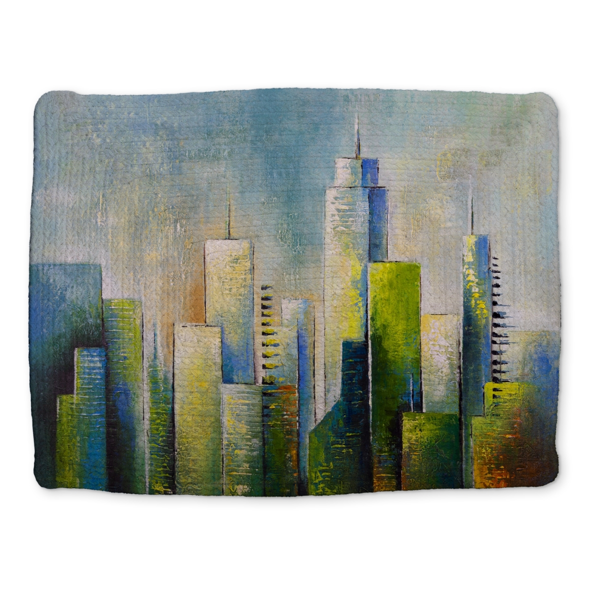 Picture of Begin Home Decor CBPM1418RUZY6Z 14 x 18 in. Abstract Skyline Braided Polyester Placemat - Modern Home Decor