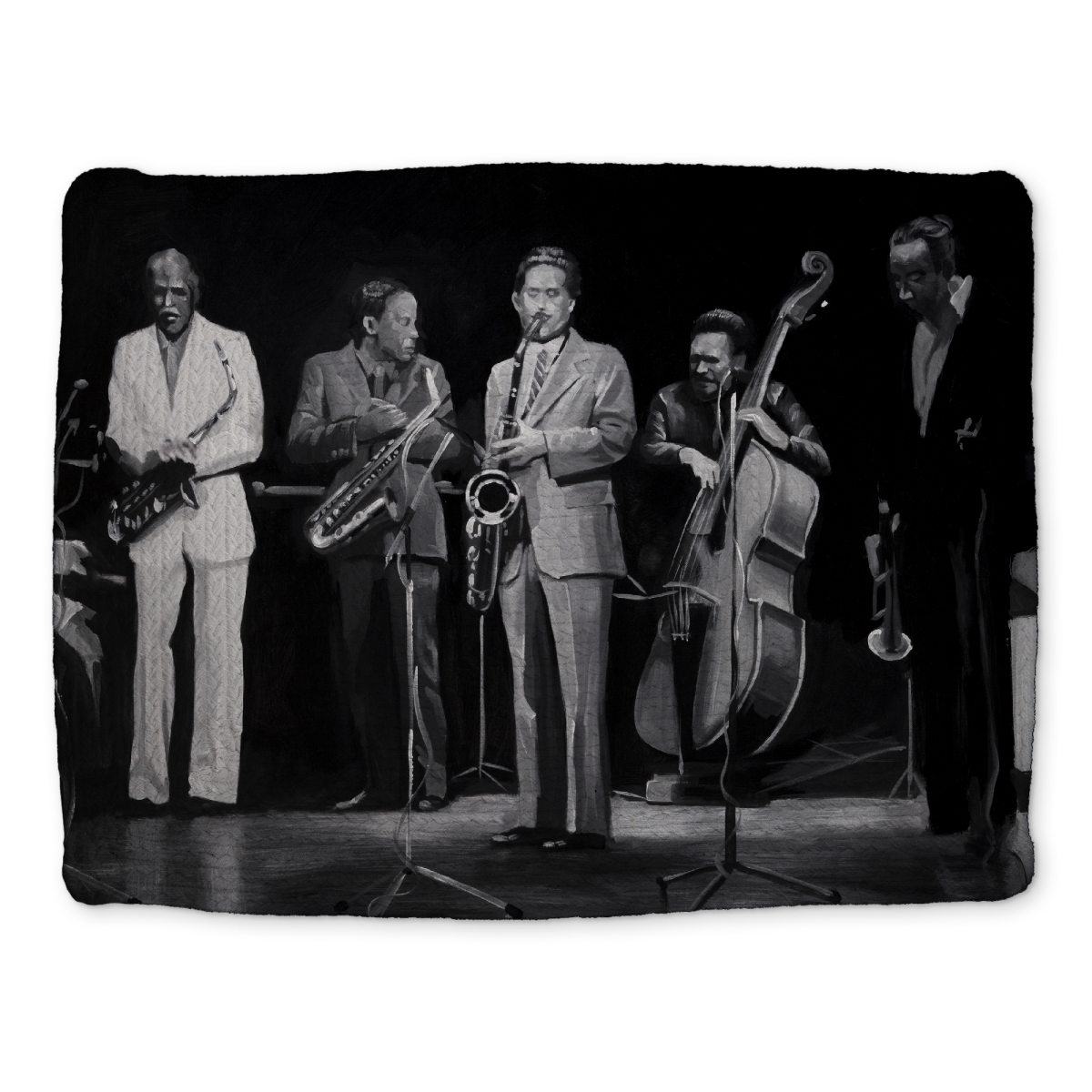 Picture of Begin Home Decor CBPM14189F7HMO 14 x 18 in. Jazz Music Group Gray Braided Polyester Placemat - Home Decor