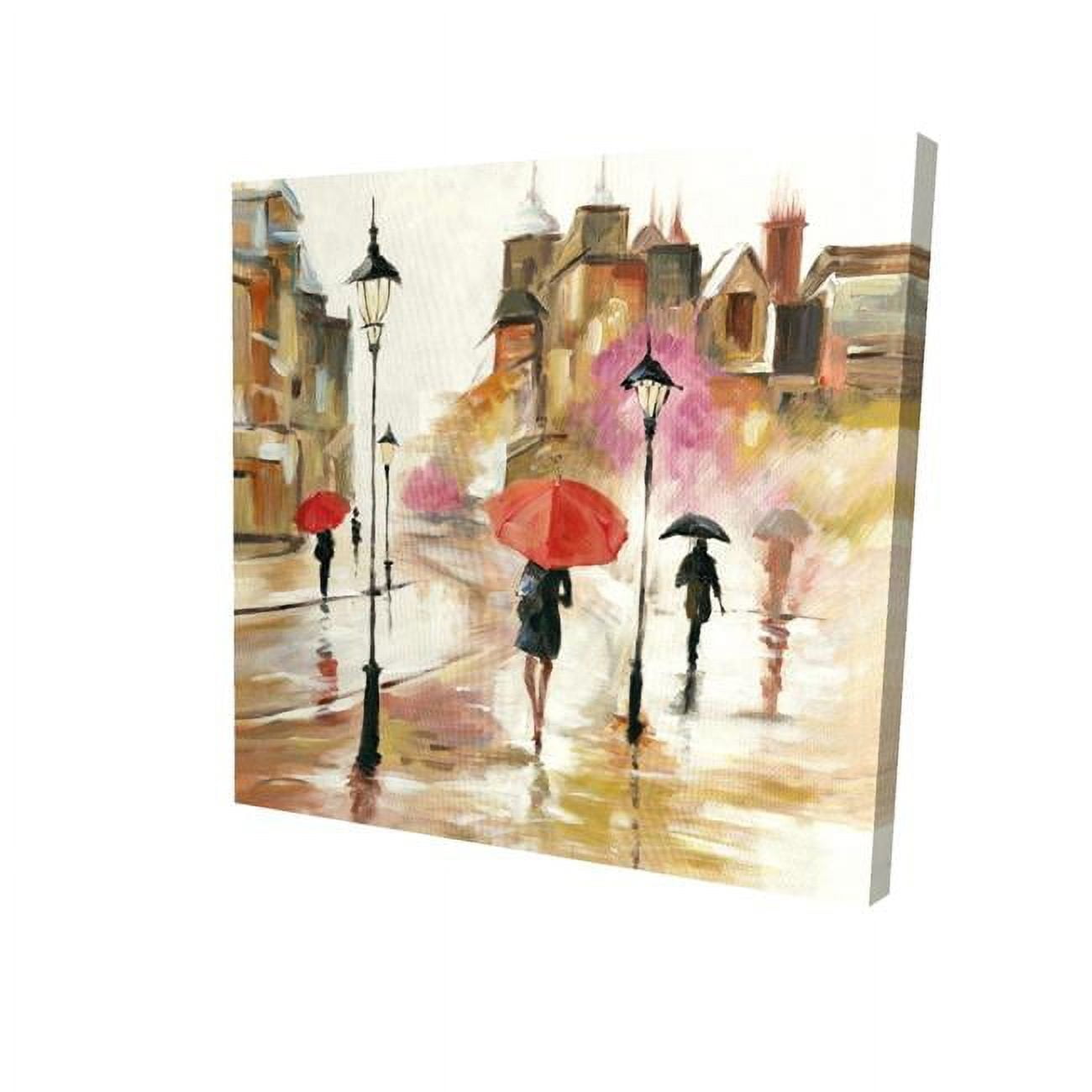 32 x 32 in. Passersby Under Their Umbrellas-Print on Canvas
