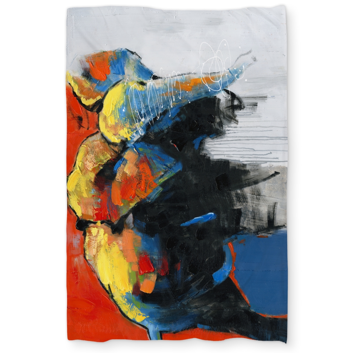 C1DCTXLWO56DHZ Colorful Abstract Moving Elephant - Office Yellow Twin Size Extra Long Duvet Cover
