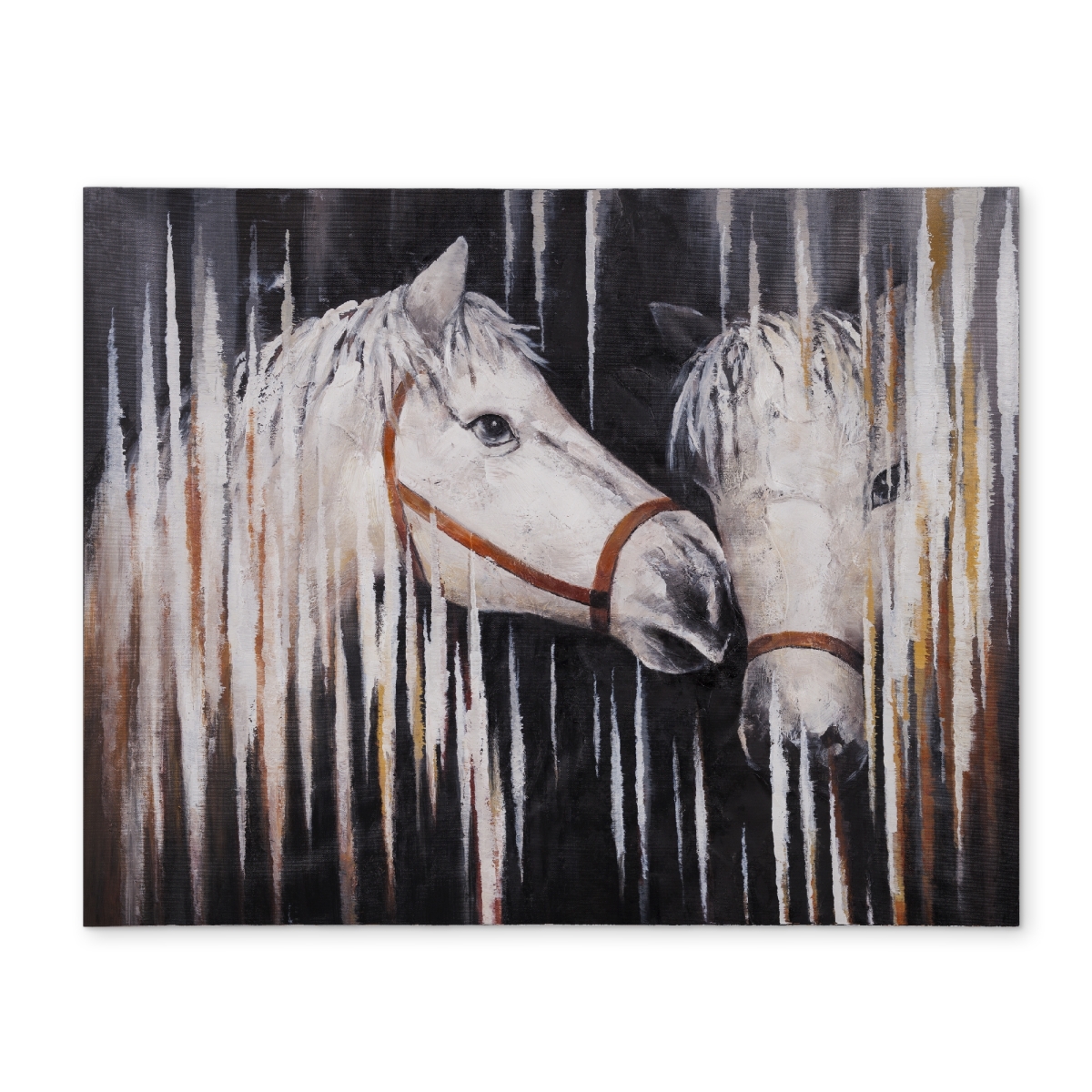Picture of Begin Home Decor CPPM1418U8K07L 14 x 18 in. Two White Horses Kissing Placemat - Farm Animal Home Decor