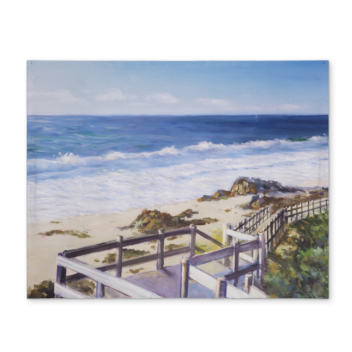 Picture of Begin Home Decor CPPM1418ECKWC9 14 x 18 in. Blue Romantic Sea Placemat - Walk To the Beach Home Decor