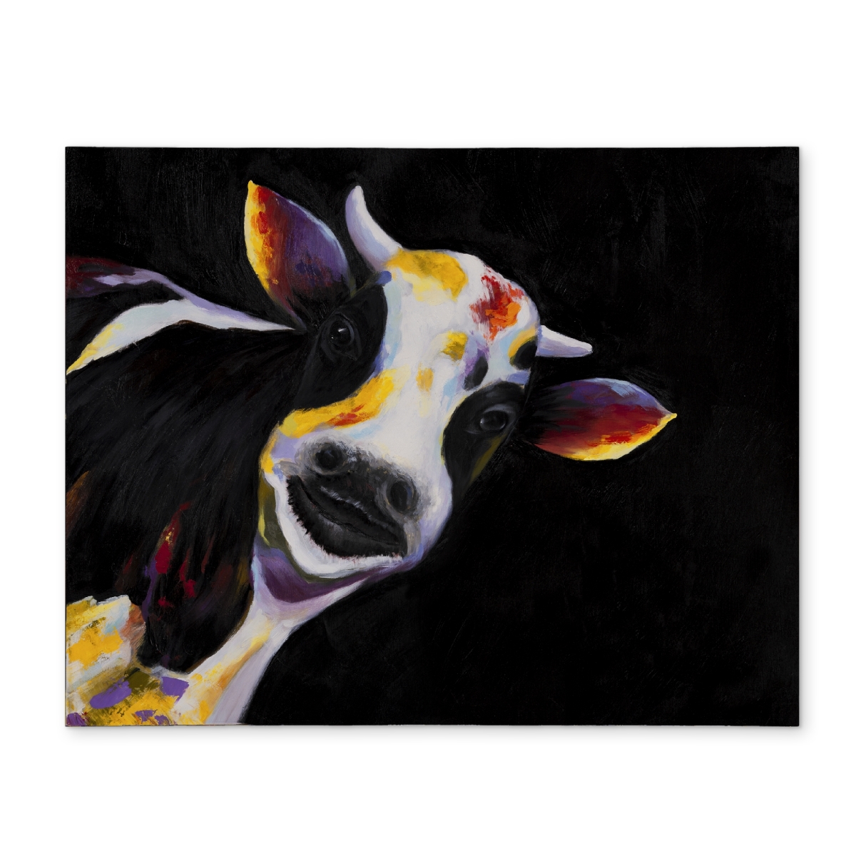 Picture of Begin Home Decor CPPM1418U5UHRP 14 x 18 in. Funny Cow Polyester Placemat - White Animals Bedroom Decor