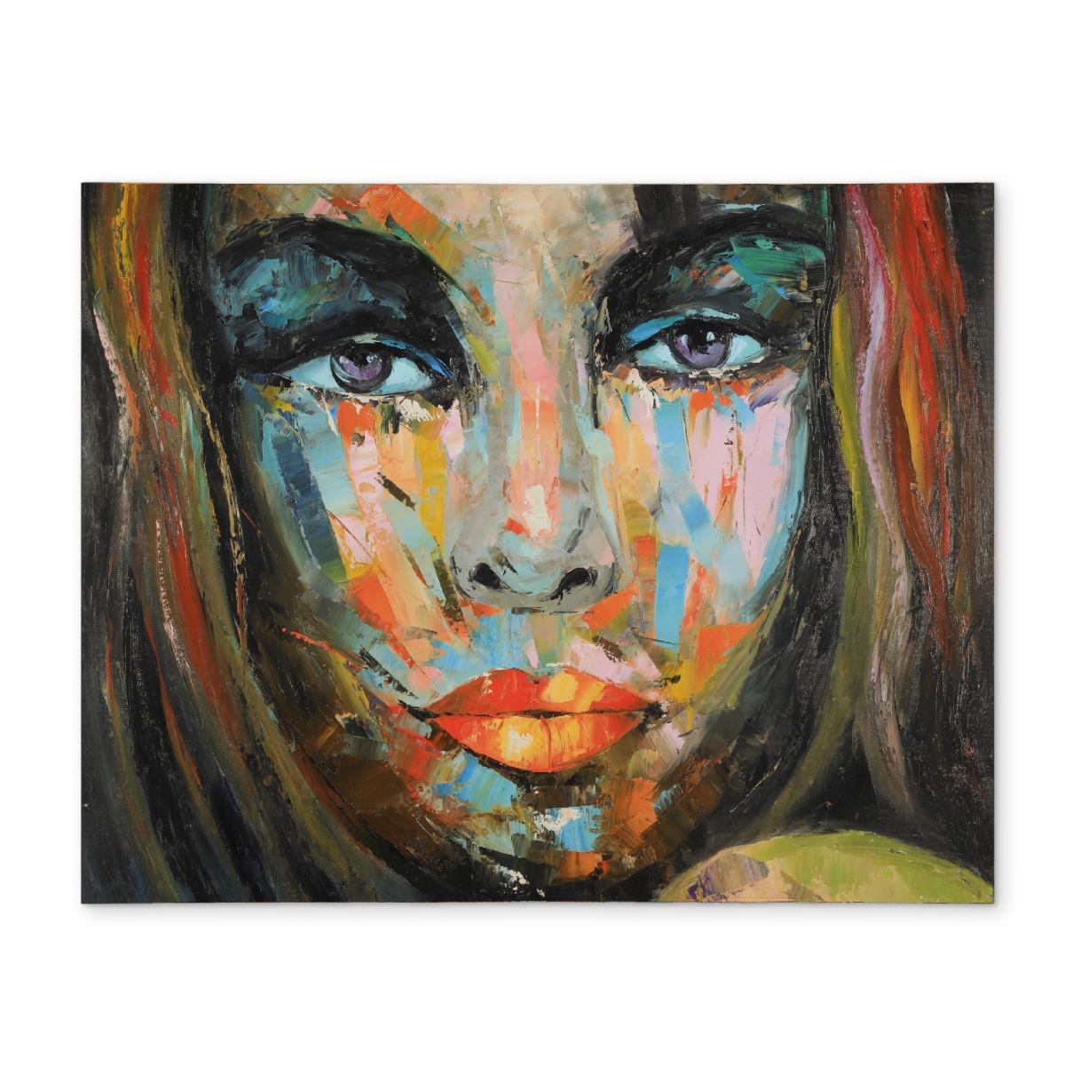 Picture of Begin Home Decor CPPM1418N3602V 14 x 18 in. Colorful Woman Portrait Blue Placemat - Contemporary Home Decor