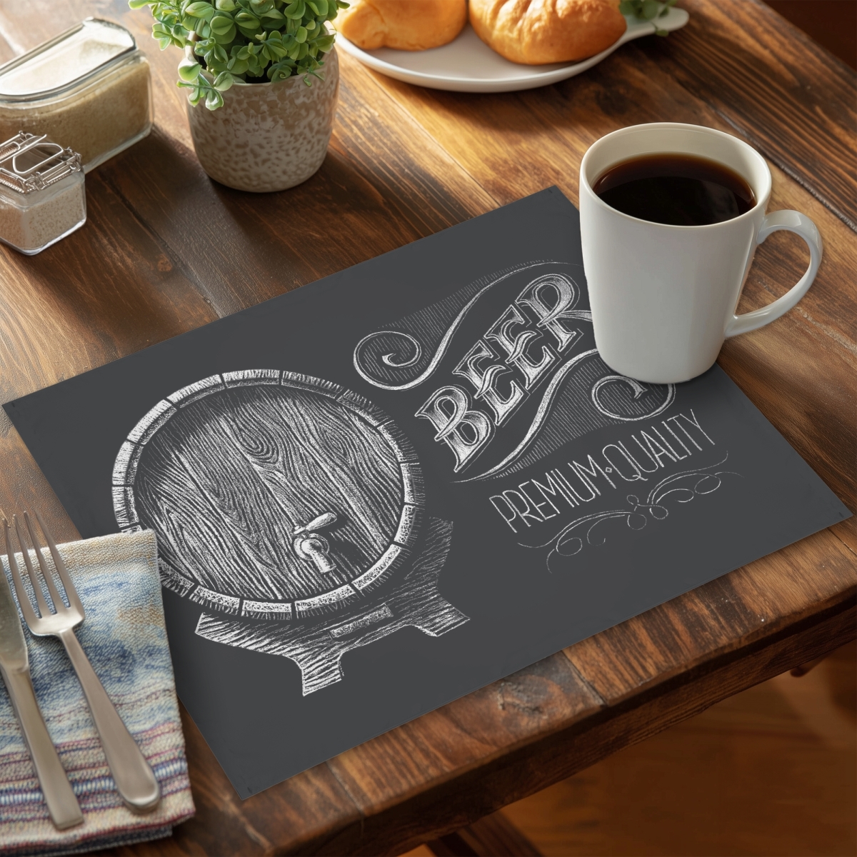 Picture of Begin Home Decor CPPM1418SNP33E 14 x 18 in. Old Beer Sign Rustic Polyester Placemat - Home Decor