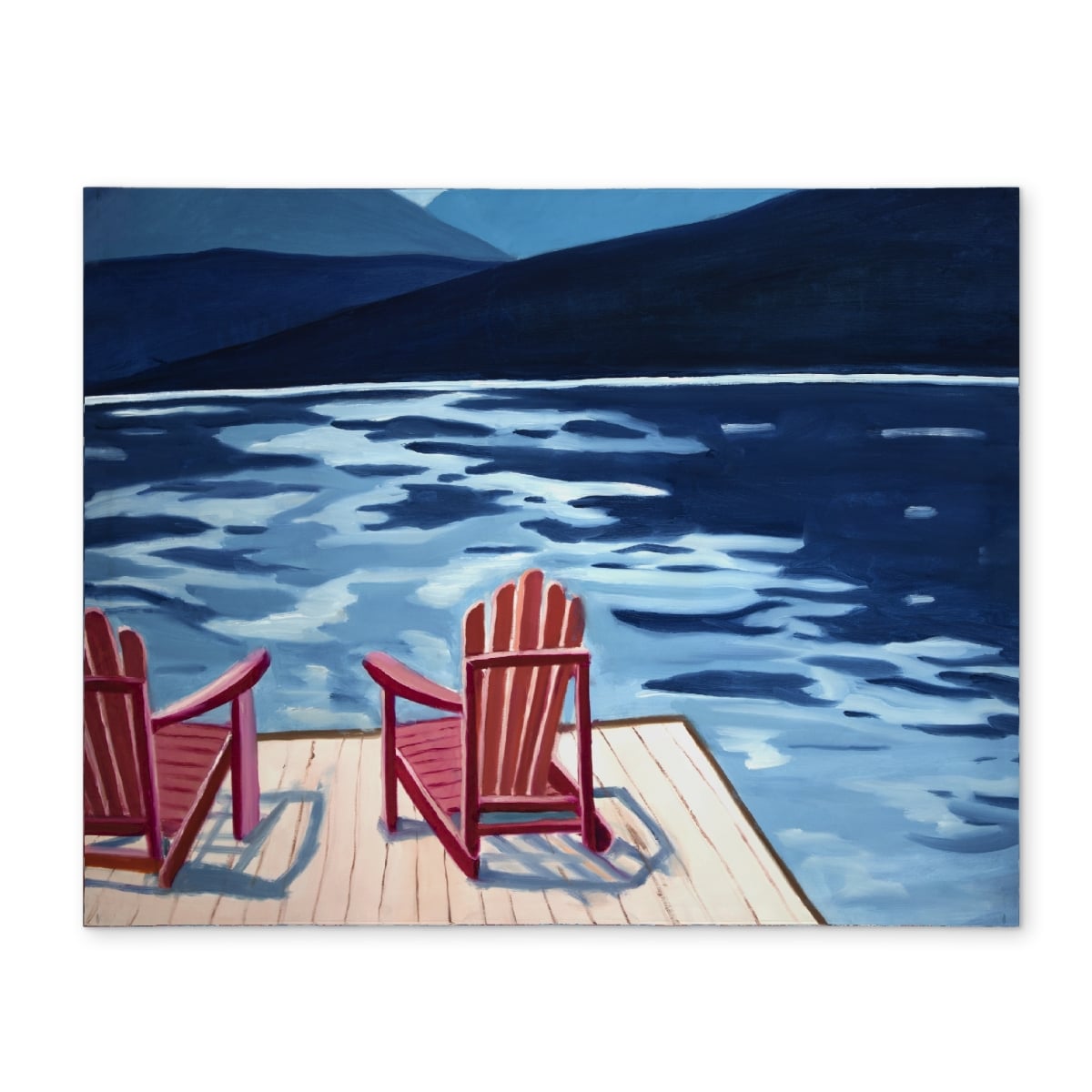 Picture of Begin Home Decor CPPM141807TBYQ 14 x 18 in. Blue Mountain Polyester Placemat - Lake, Dock & Chairs Decor