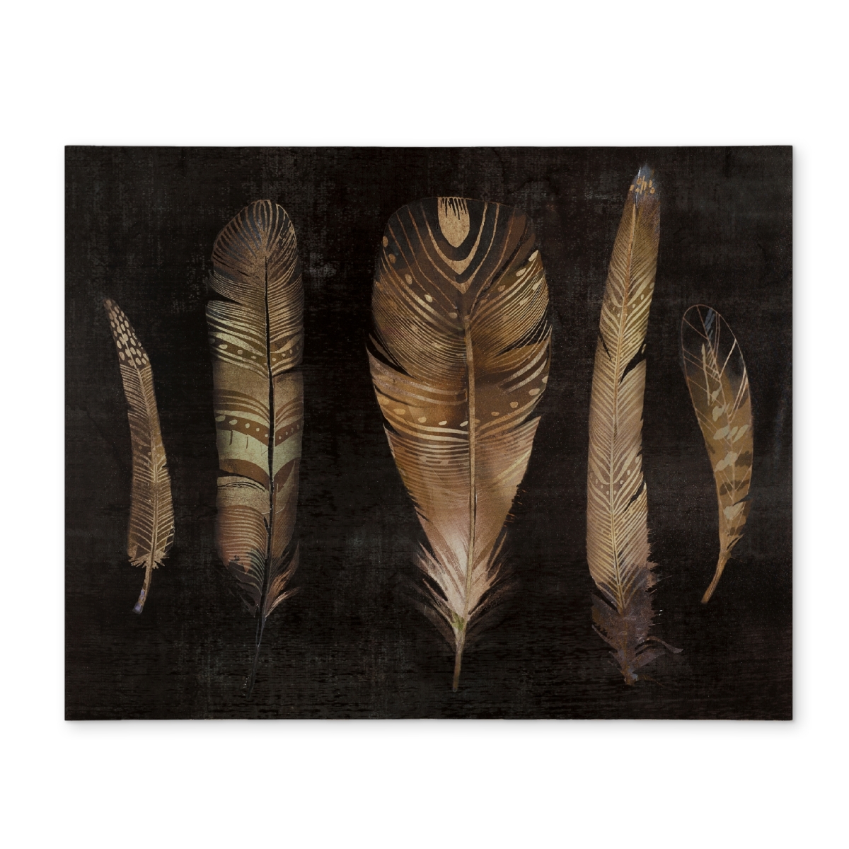 Picture of Begin Home Decor CPPM14185S7QJL 14 x 18 in. Brown Feather Bohemian Bedroom Placemat - Polyester Decor