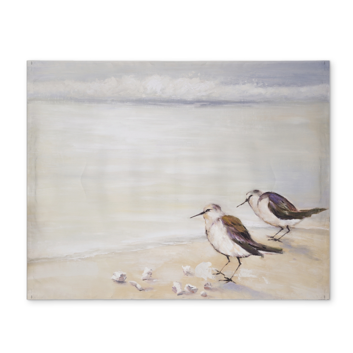 Picture of Begin Home Decor CPPM1418SG82DC 14 x 18 in. Two Sandpipers on the Beach Gray Polyester Placemat Decor