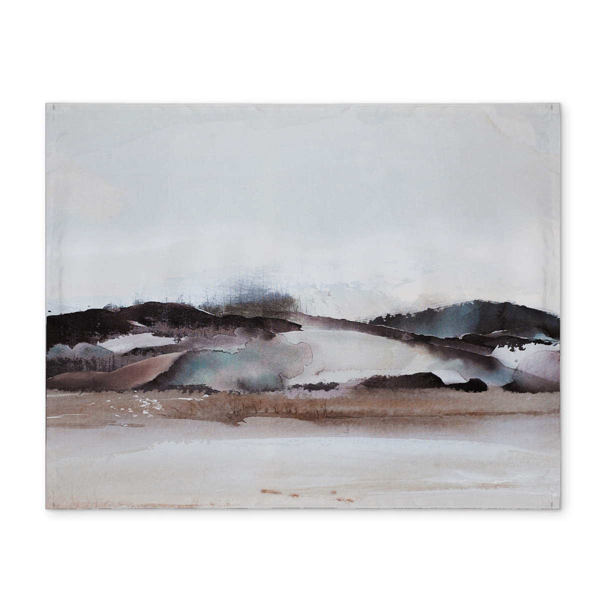 Picture of Begin Home Decor CPPM1418FUKLIN 14 x 18 in. Watercolor Mountains Polyester Placemat - Trees Blue Landscapes