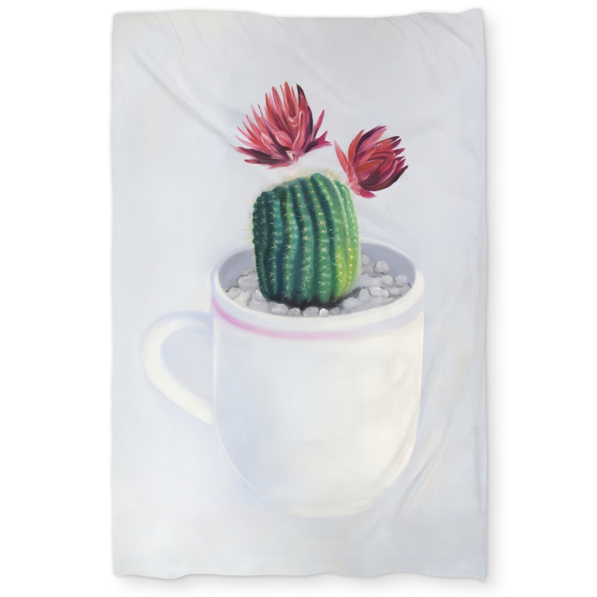 C1DCTXLW7H04Y0 Mini Cactus in A Cup - Green Hyperrealist Twin Size Extra Long Duvet Cover - Home Decor
