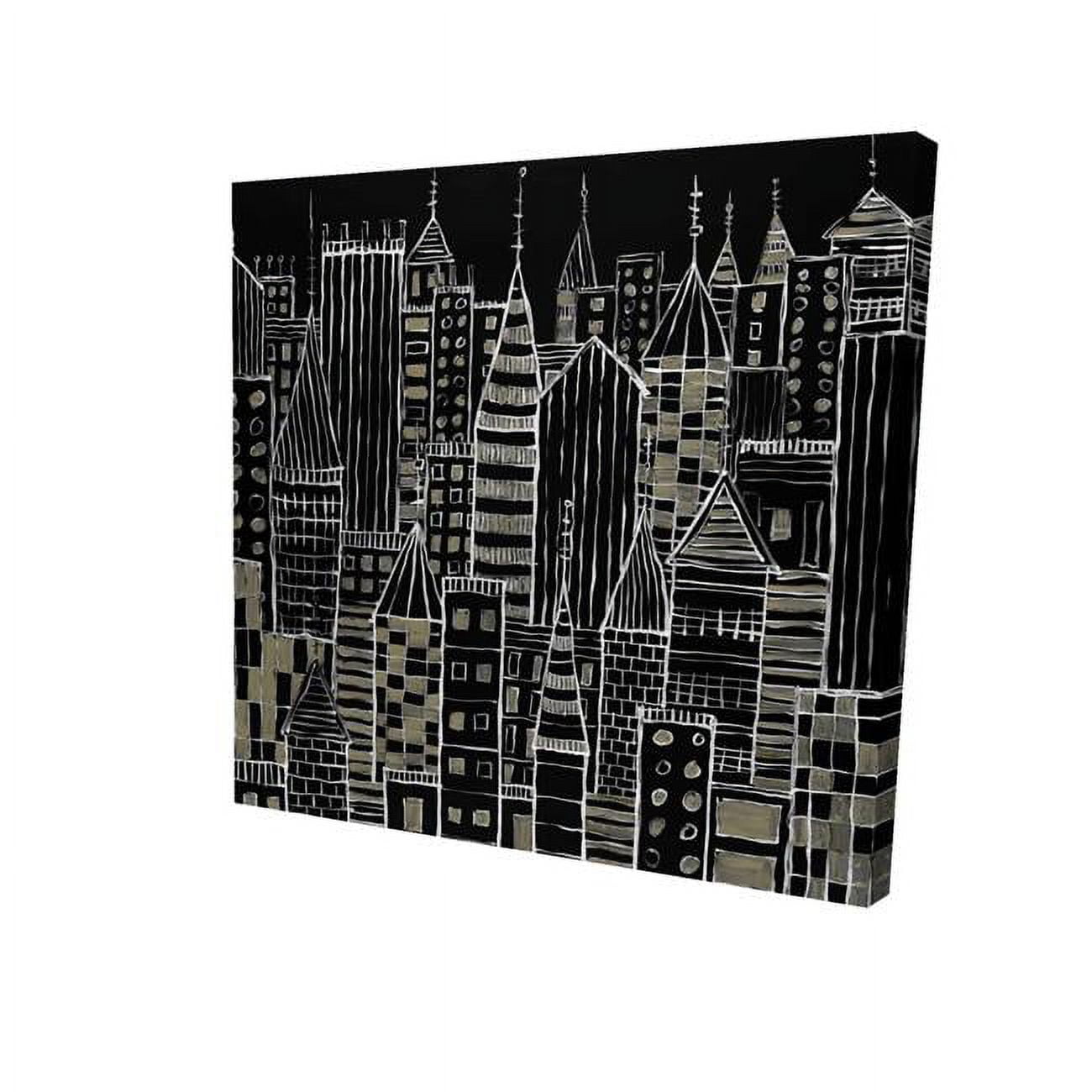 32 x 32 in. Illustrative Dark City-Print on Canvas