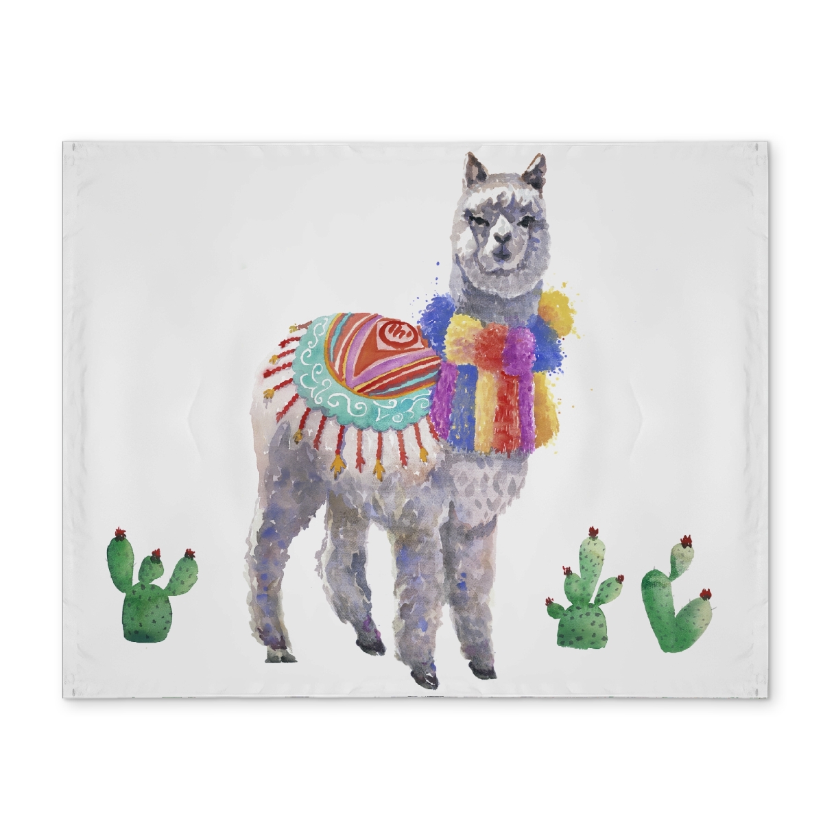 Picture of Begin Home Decor CPPM1418UNOB6V 14 x 18 in. Traditional Peruvian Lama Ethnic Gray Polyester Placemat