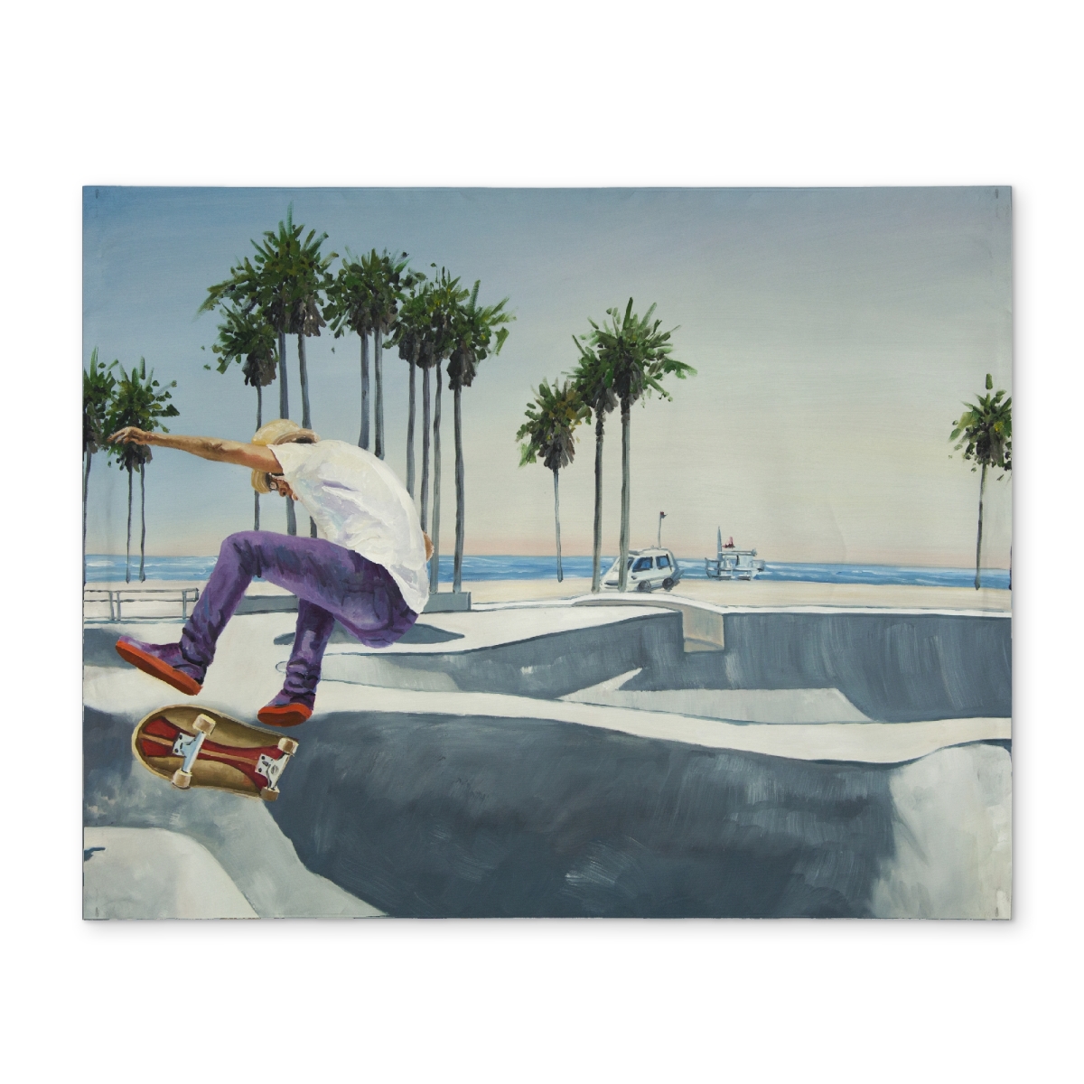 Picture of Begin Home Decor CPPM1418XNCHP7 14 x 18 in. Blue Botanical Placemat - Skate Park California - Home Decor