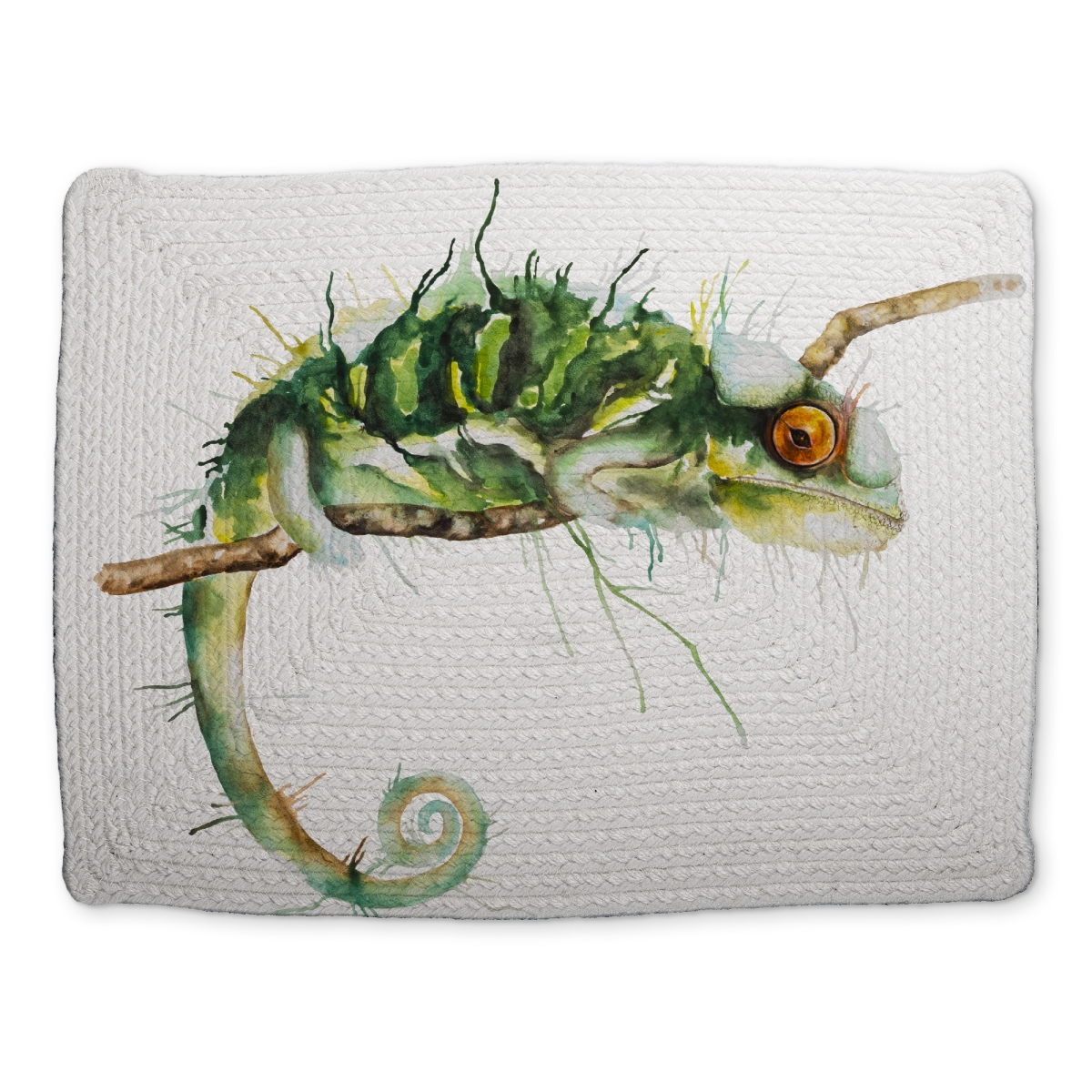 Picture of Begin Home Decor CBPM1418PE2KG3 14 x 18 in. Chameleon Placemat - Reptile Decor - Braided Polyester Mat