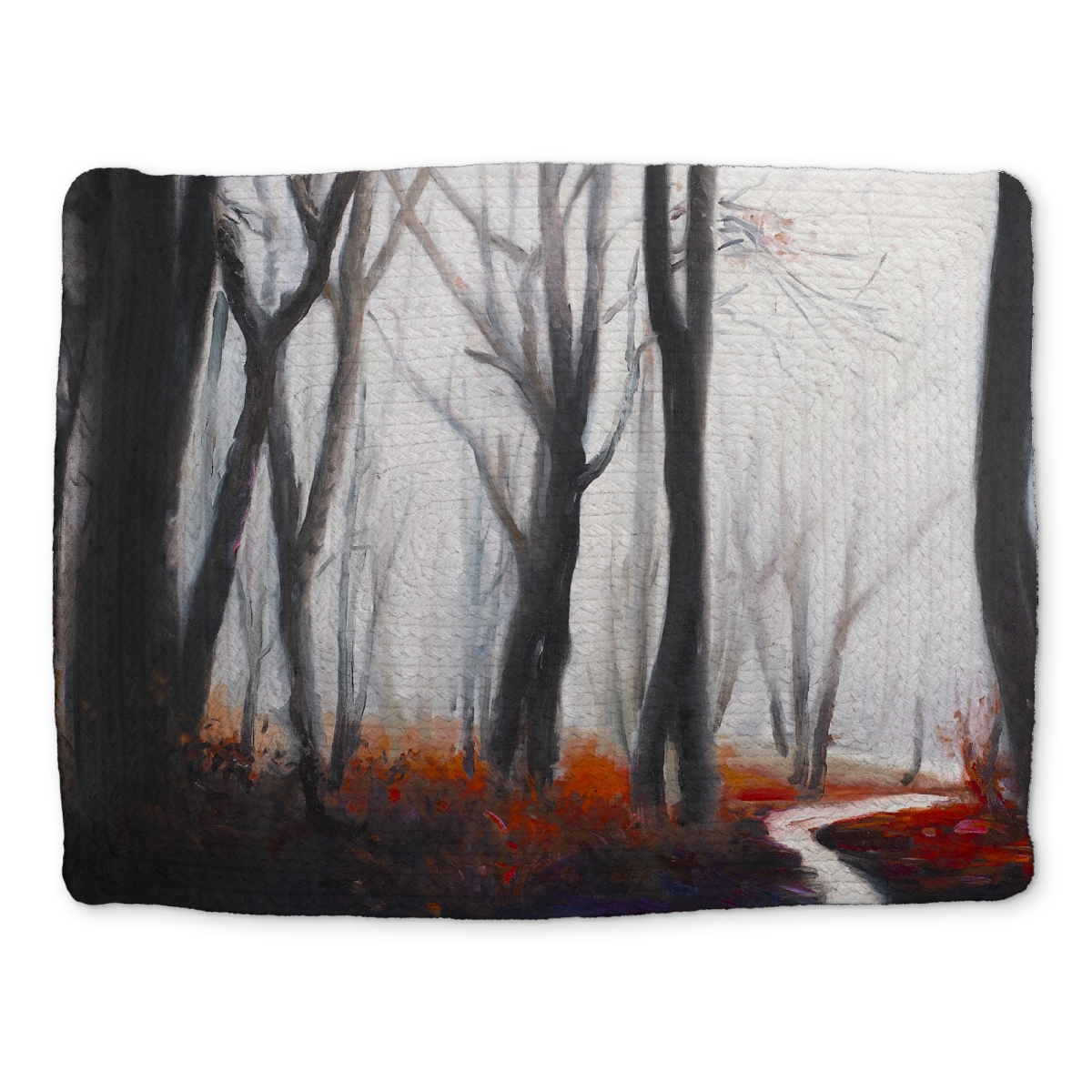 Picture of Begin Home Decor CBPM1418JN224J 14 x 18 in. Contemporary Gray Trees Braided Placemat - Mysterious Forest