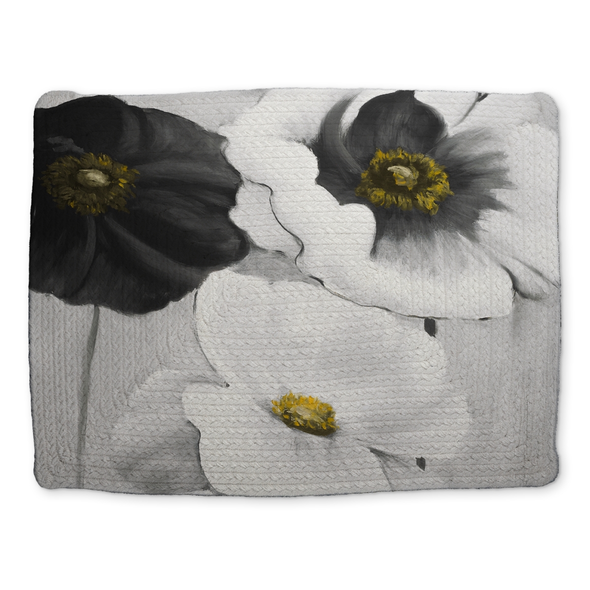 Picture of Begin Home Decor CBPM1418RK9WOU 14 x 18 in. Floral Braided Polyester Placemat - Assorted White Flowers Decor