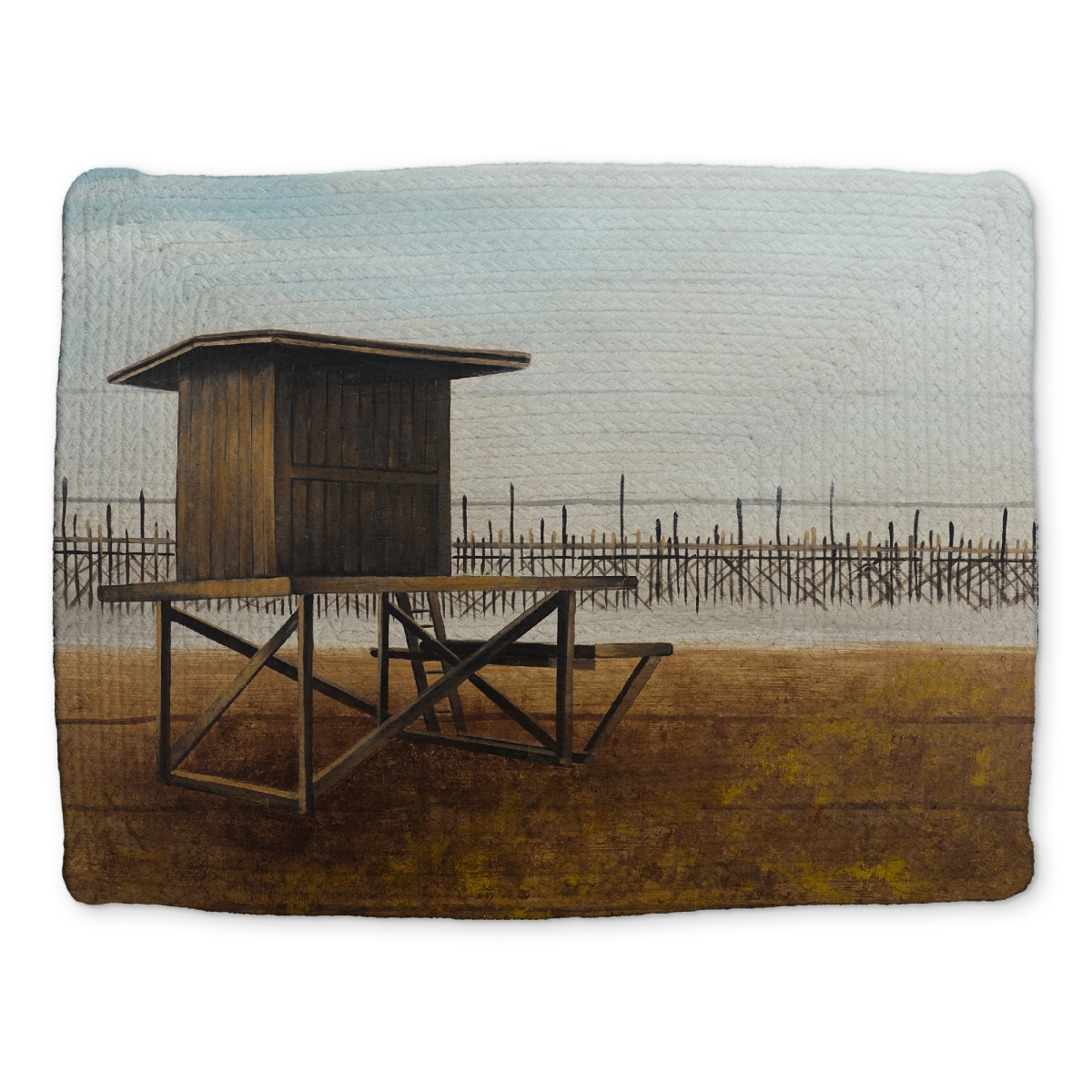 Picture of Begin Home Decor CBPM1418GEFAVZ 14 x 18 in. Coastal Marine Blue Braided Placemat - Port Beach Decor