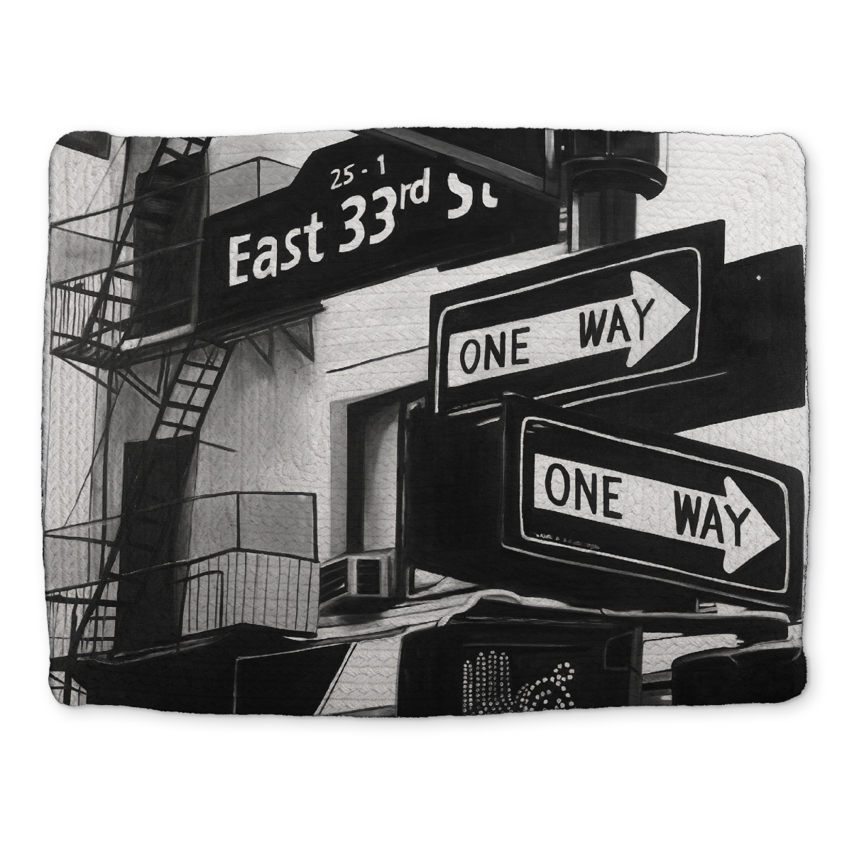 Picture of Begin Home Decor CBPM14183JAG24 14 x 18 in. Industrial Cities White Braided Placemat - NYC Signs Decor