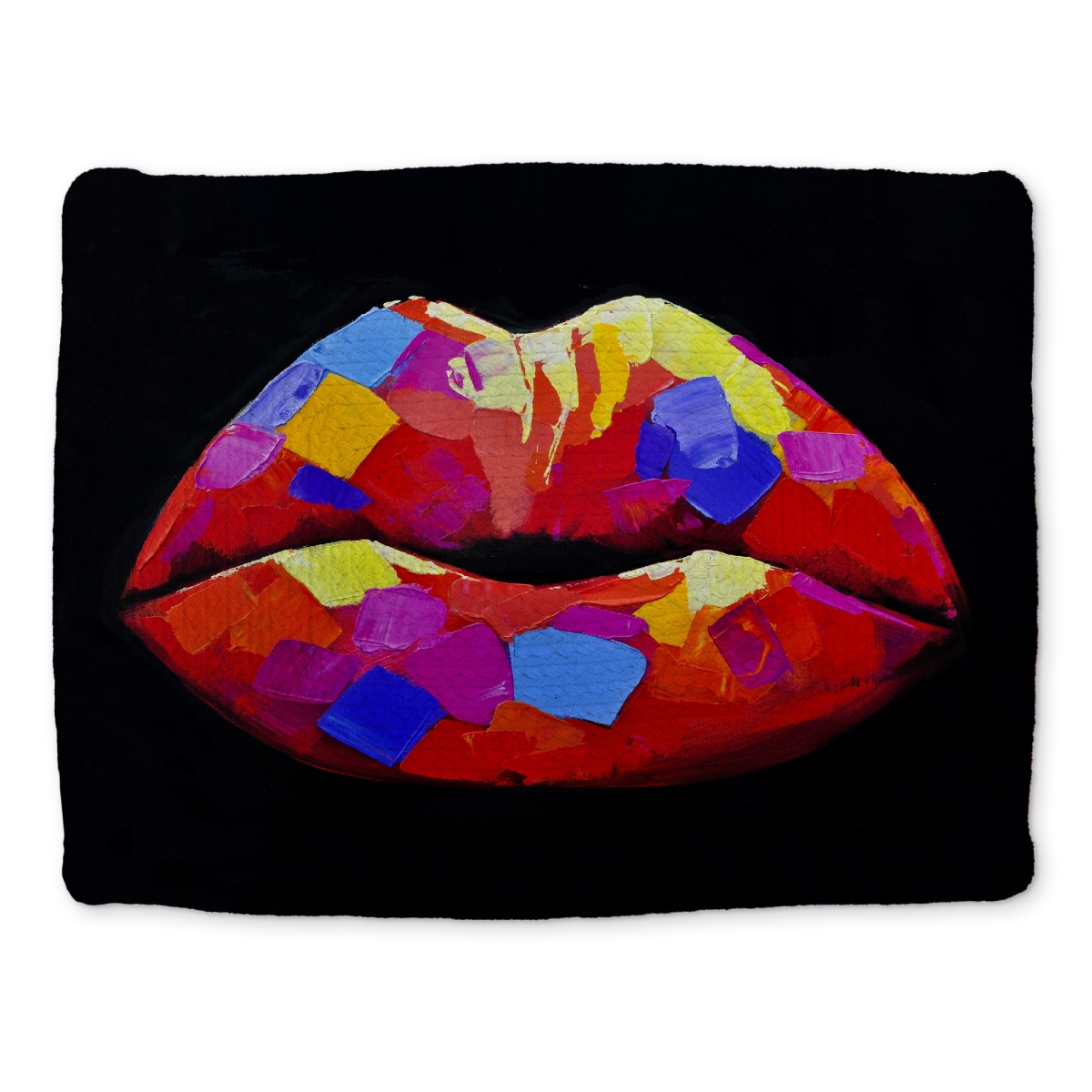 Picture of Begin Home Decor CBPM141874DGEY 14 x 18 in. Colorful Lipstick Blue Braided Placemat - Beauty Bedroom Decor