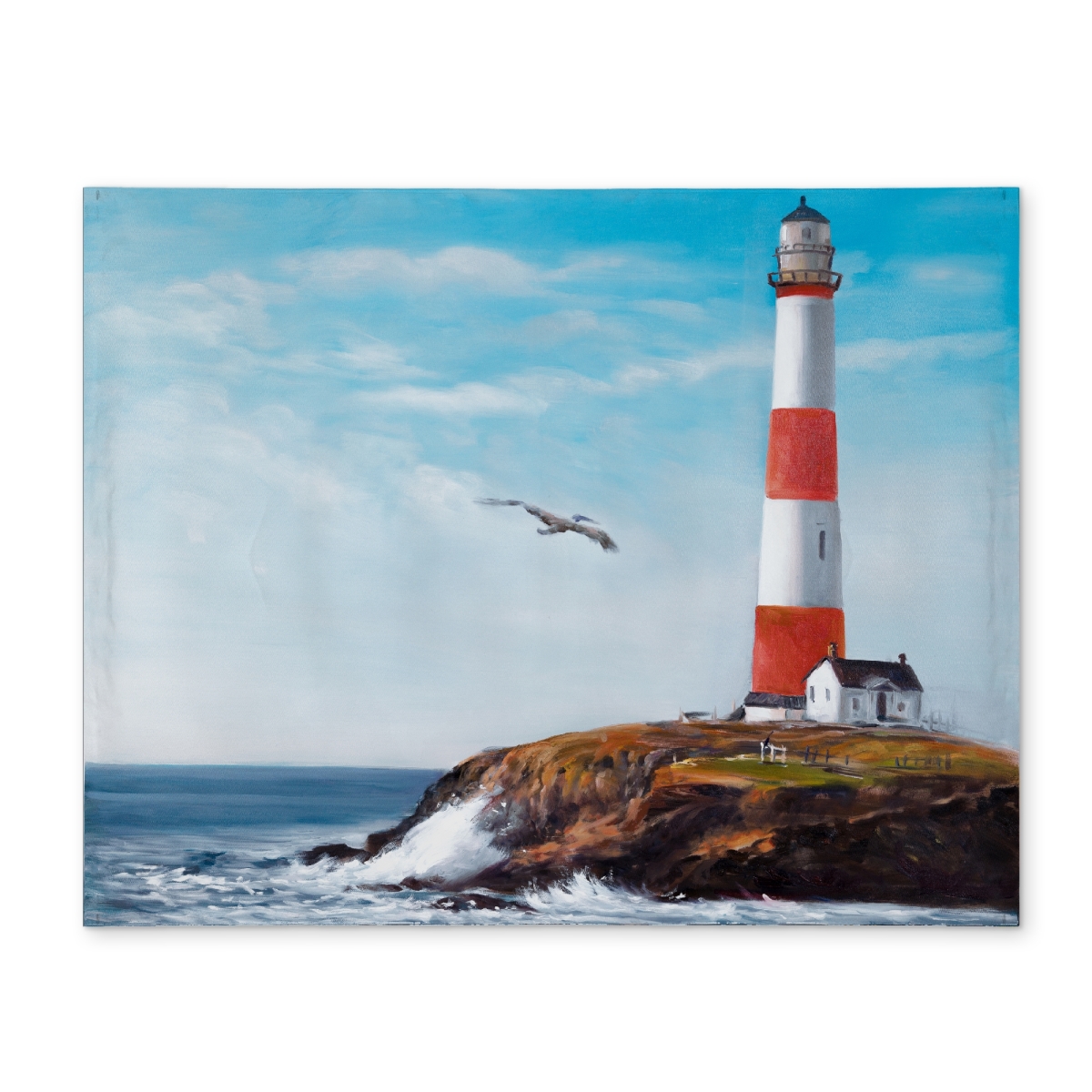 Picture of Begin Home Decor CPPM1418XBGH02 14 x 18 in. Lighthouse at the Edge Coastal Bedroom Placemat - Polyester Decor