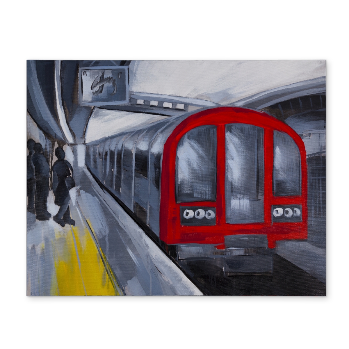 Picture of Begin Home Decor CPPM1418J4BCWW 14 x 18 in. Home Decor - Blue Polyester Placemat - People Waiting Metro