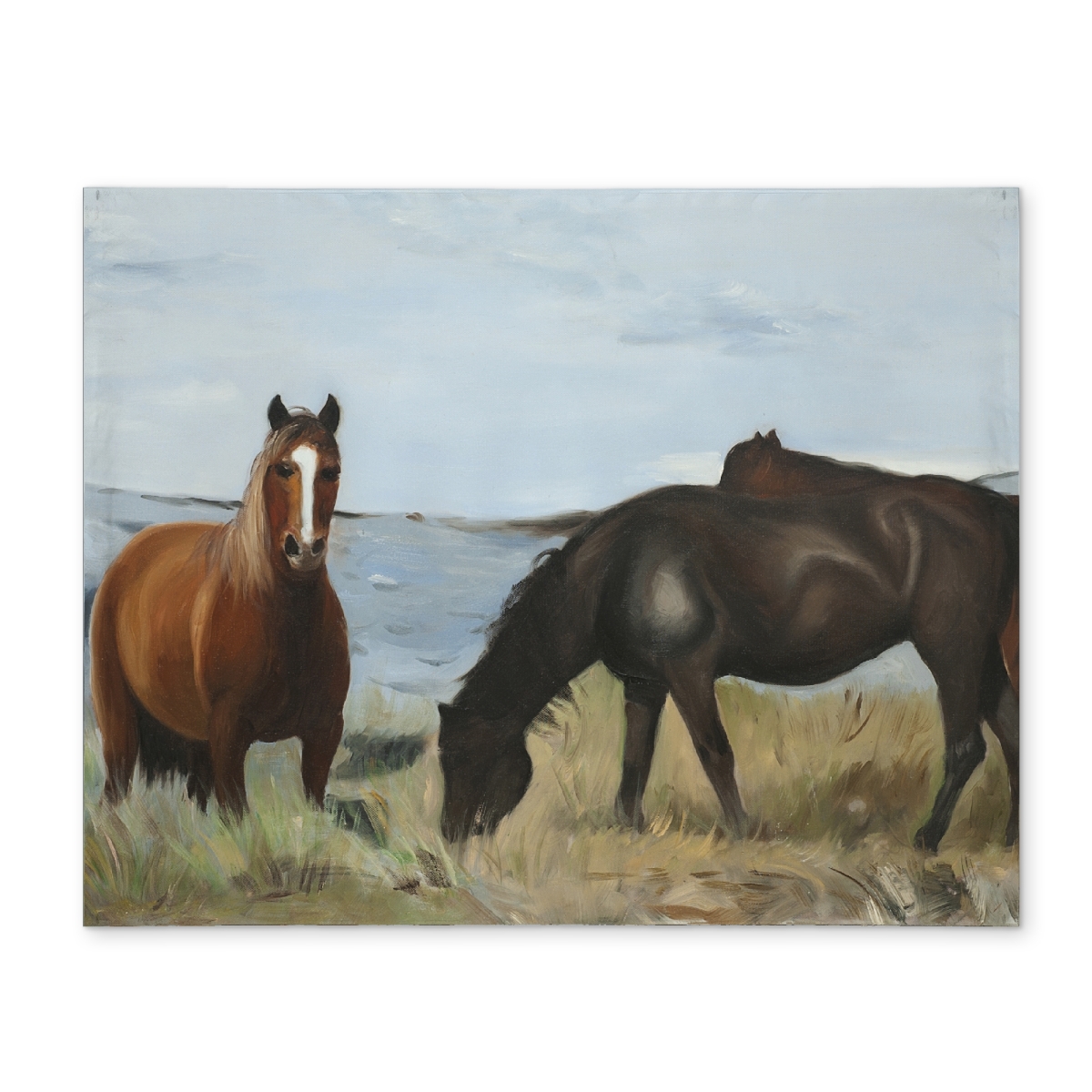 CPPM14184JKX5X 14 x 18 in. Rustic Horses Eating Meadow Placemat - Farmhouse Home Decor