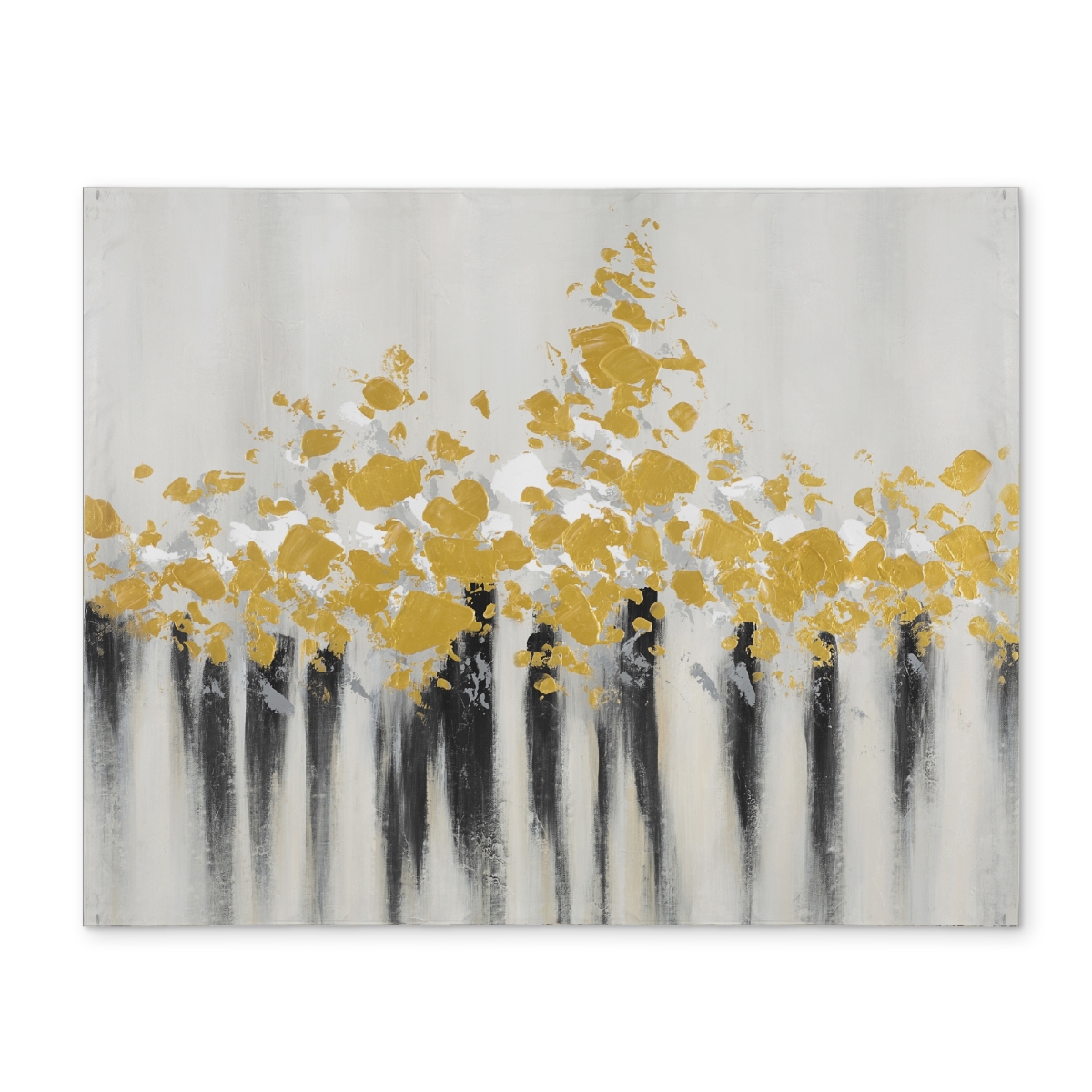 Picture of Begin Home Decor CPPM14187FAAI0 14 x 18 in. Gray Modern Placemat - Abstract Gold Flowers - Home Decor
