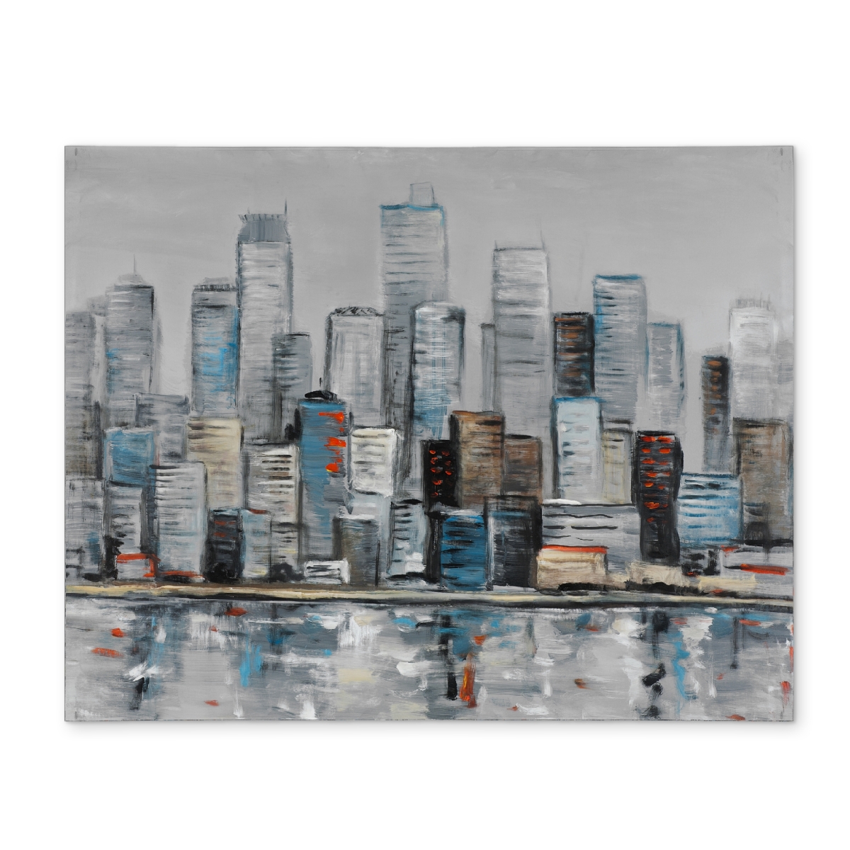 Picture of Begin Home Decor CPPM1418IWL4JA 14 x 18 in. Abstract Urban Skyline Polyester Placemat - Cities Bedroom Decor